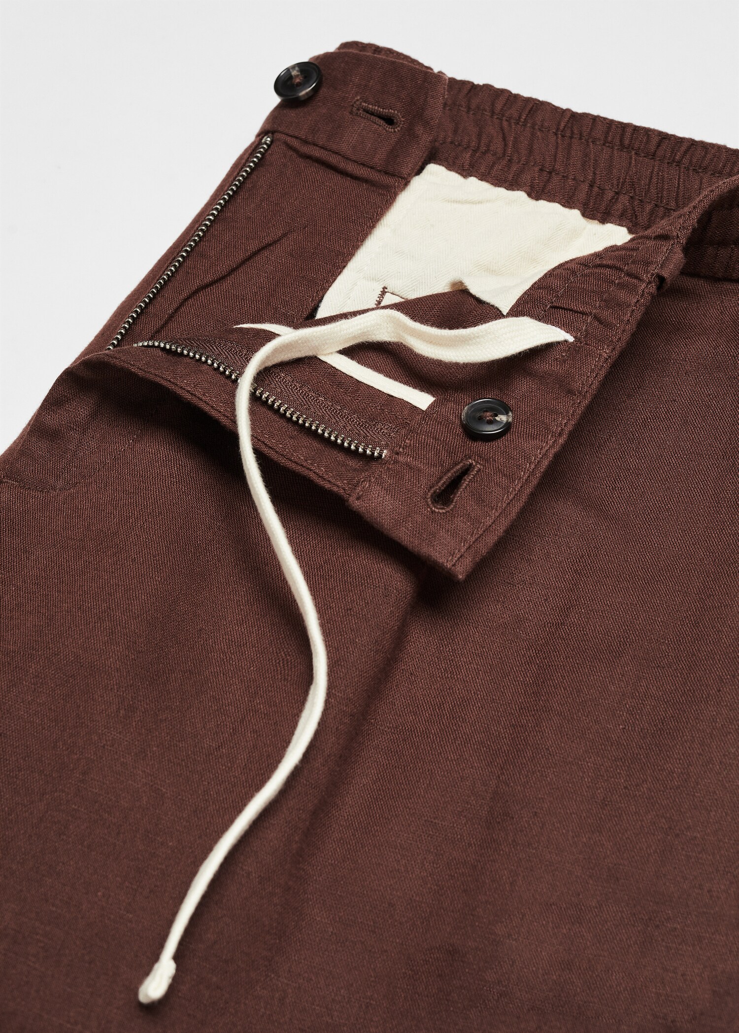 Slim Fit-Leinenhose mit Kordel - Detail des Artikels 8