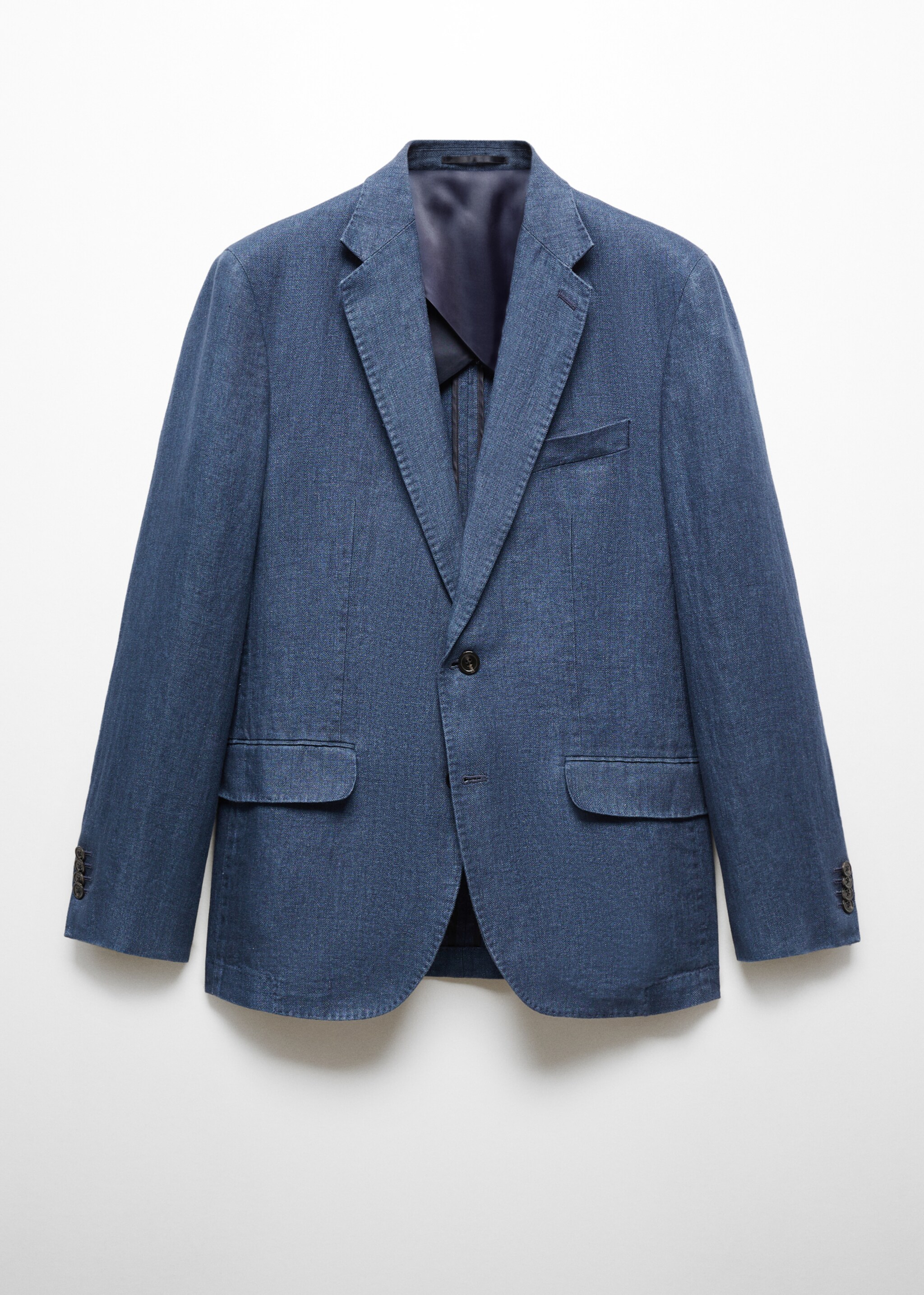Slim-fit colbert 100% linnen visgraat - Artikel zonder model