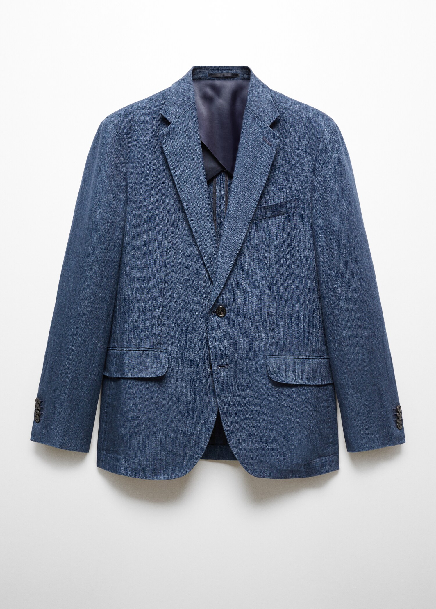 Veste costume slim-fit 100 % lin chevrons - Article sans modèle