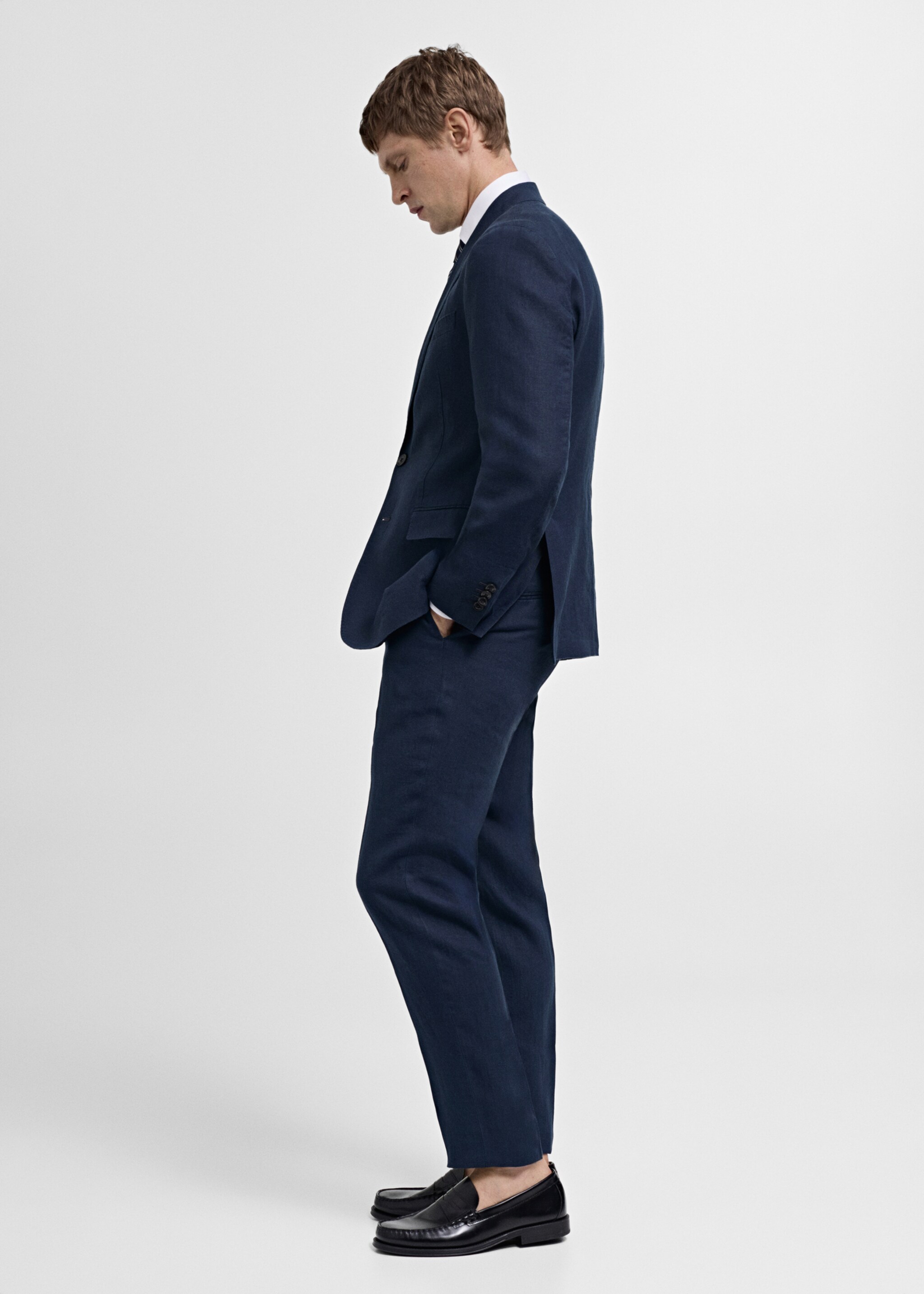 100% linen slim-fit suit jacket - Details of the article 2