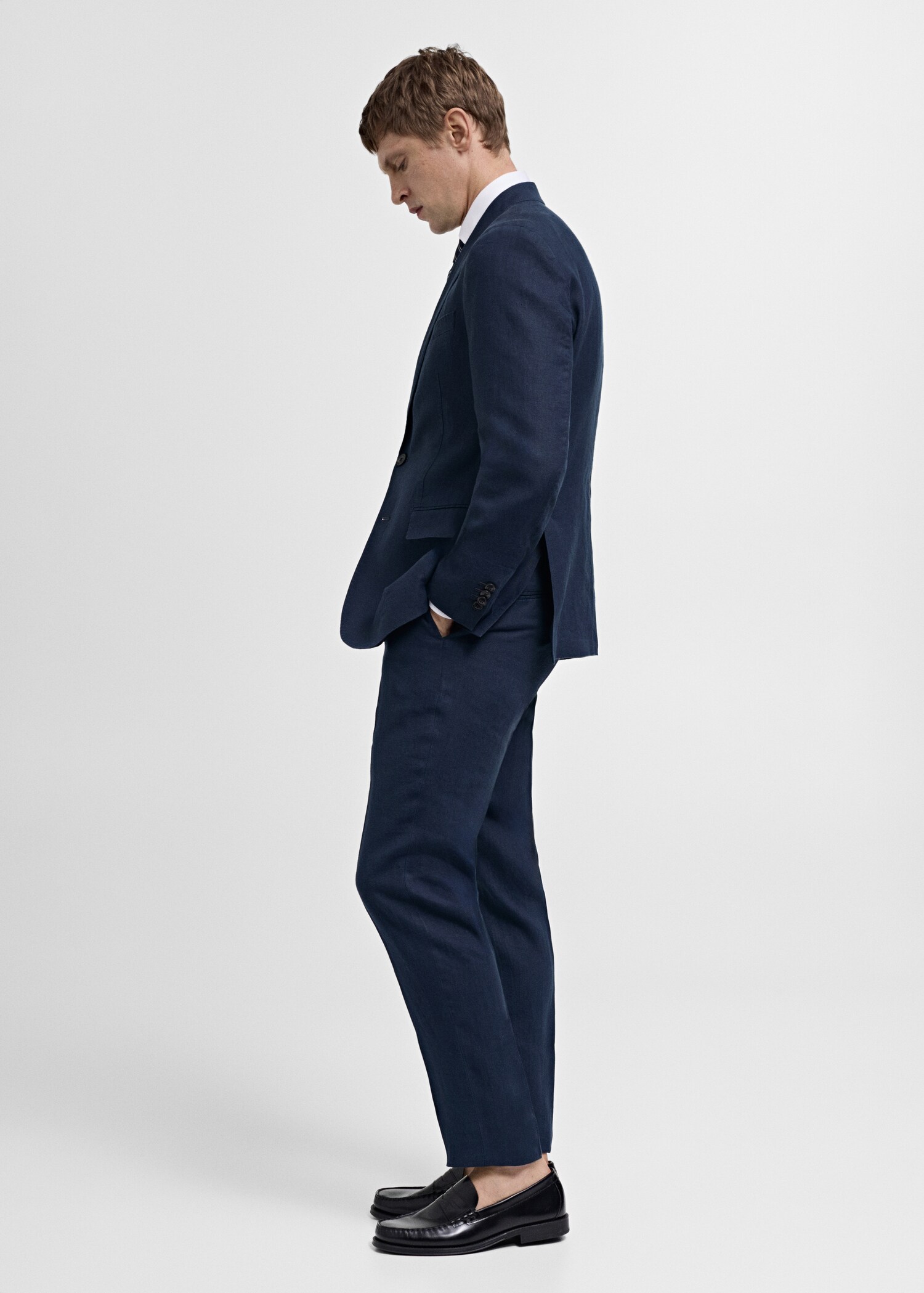 100% linen slim-fit suit jacket - Details of the article 2