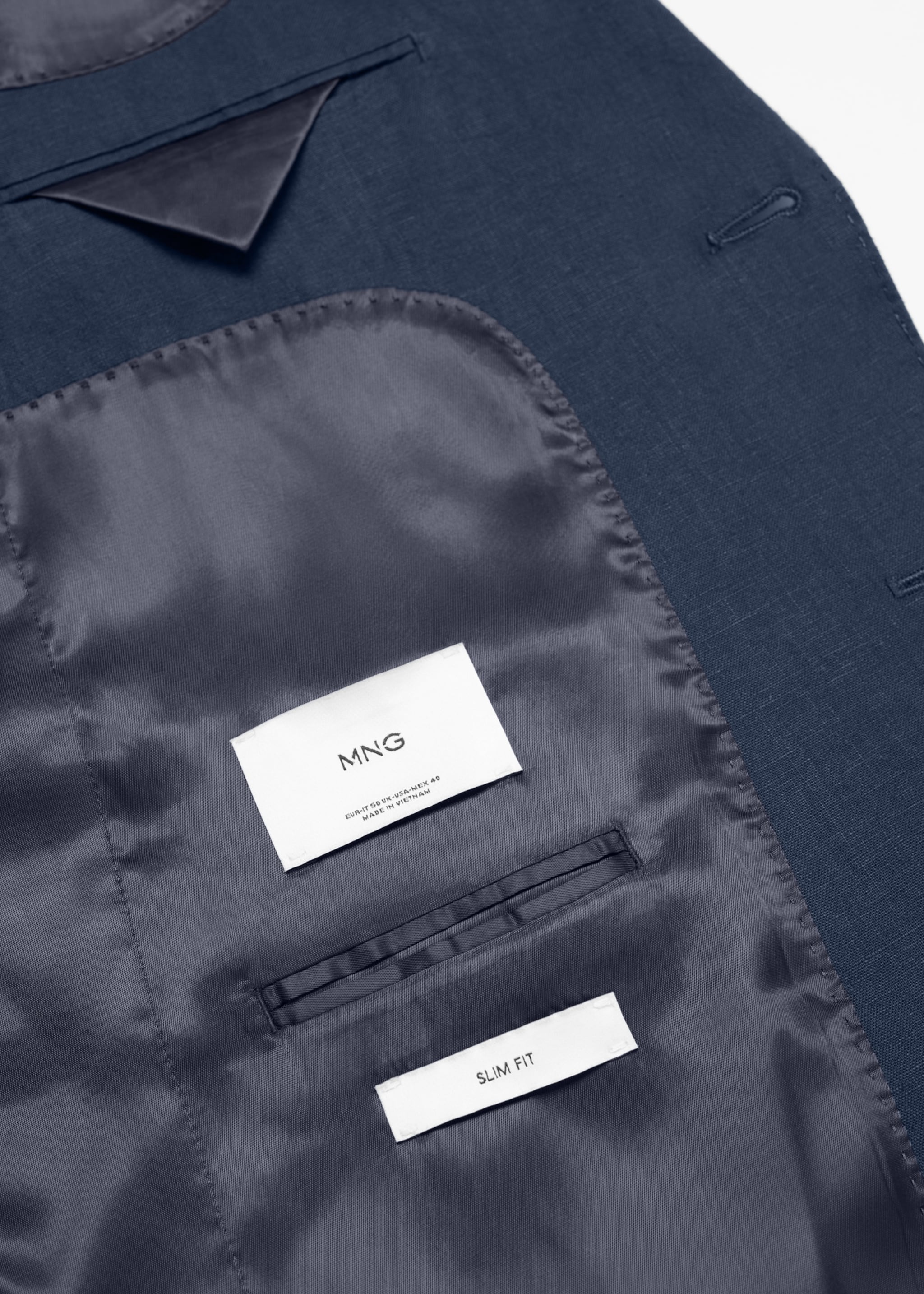 100% linen slim-fit suit jacket - Details of the article 8