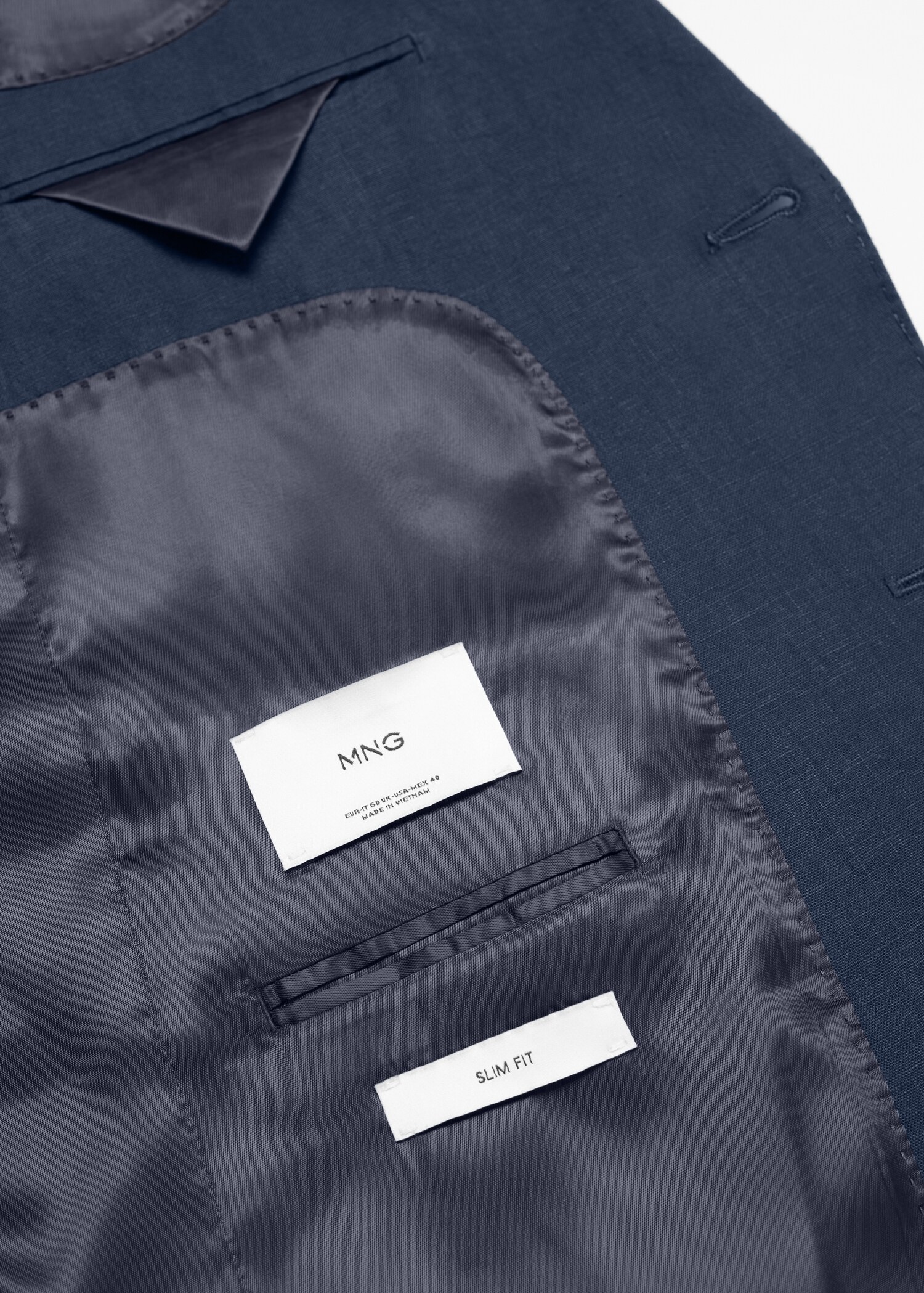 100% linen slim-fit suit jacket - Details of the article 8