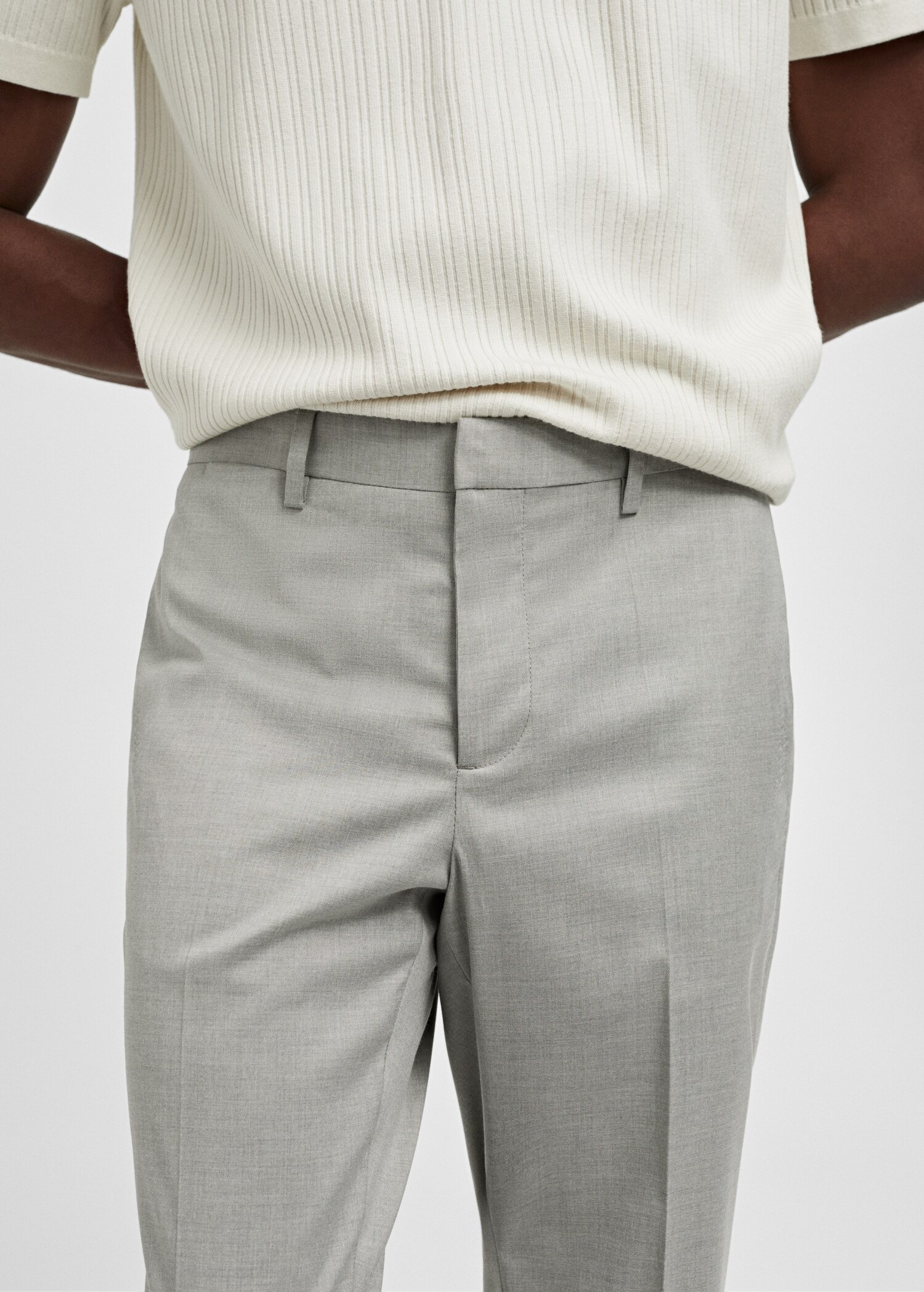 Stretch fabric super slim-fit suit trousers - Details of the article 1