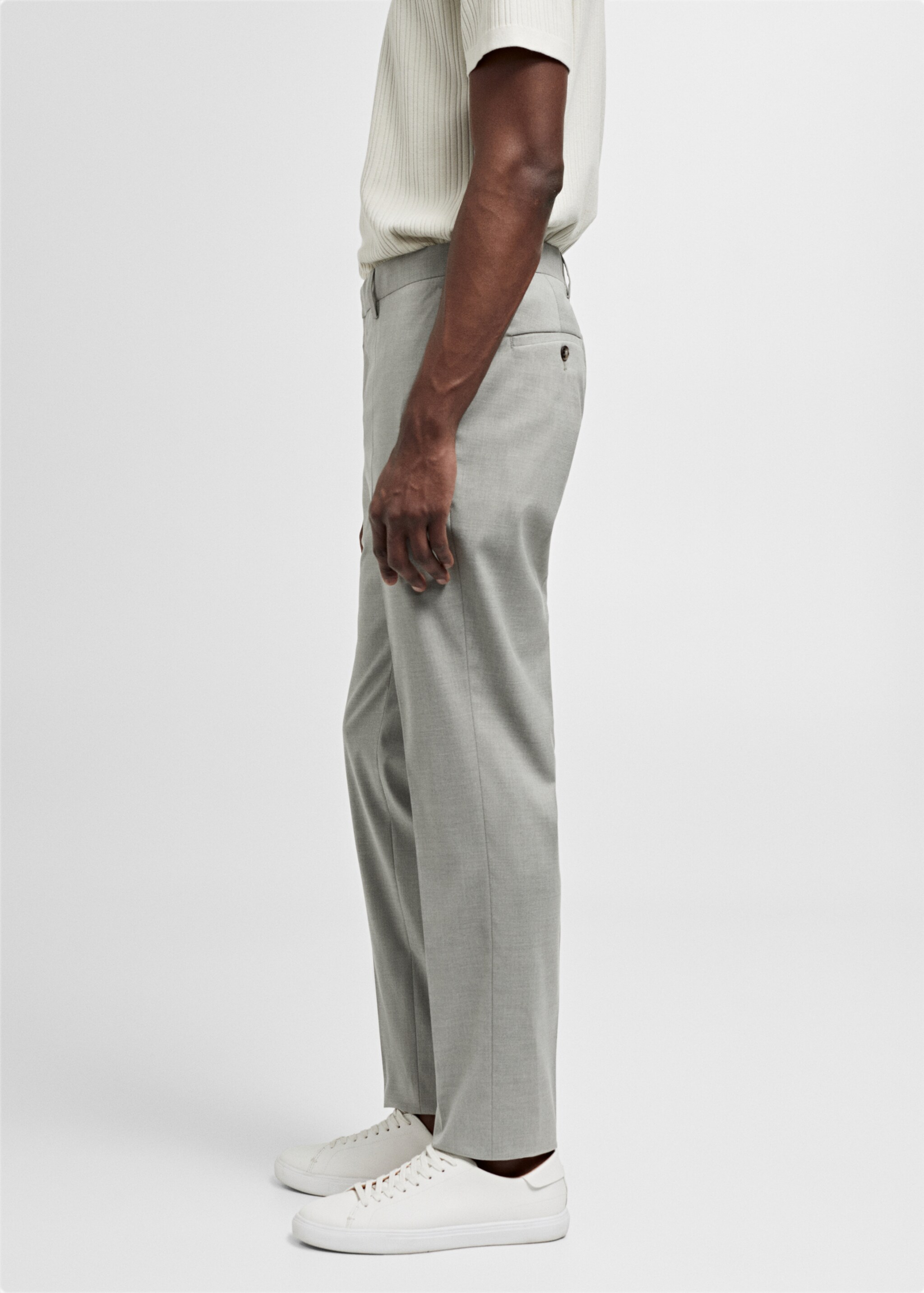 Stretch fabric super slim-fit suit trousers - Details of the article 2