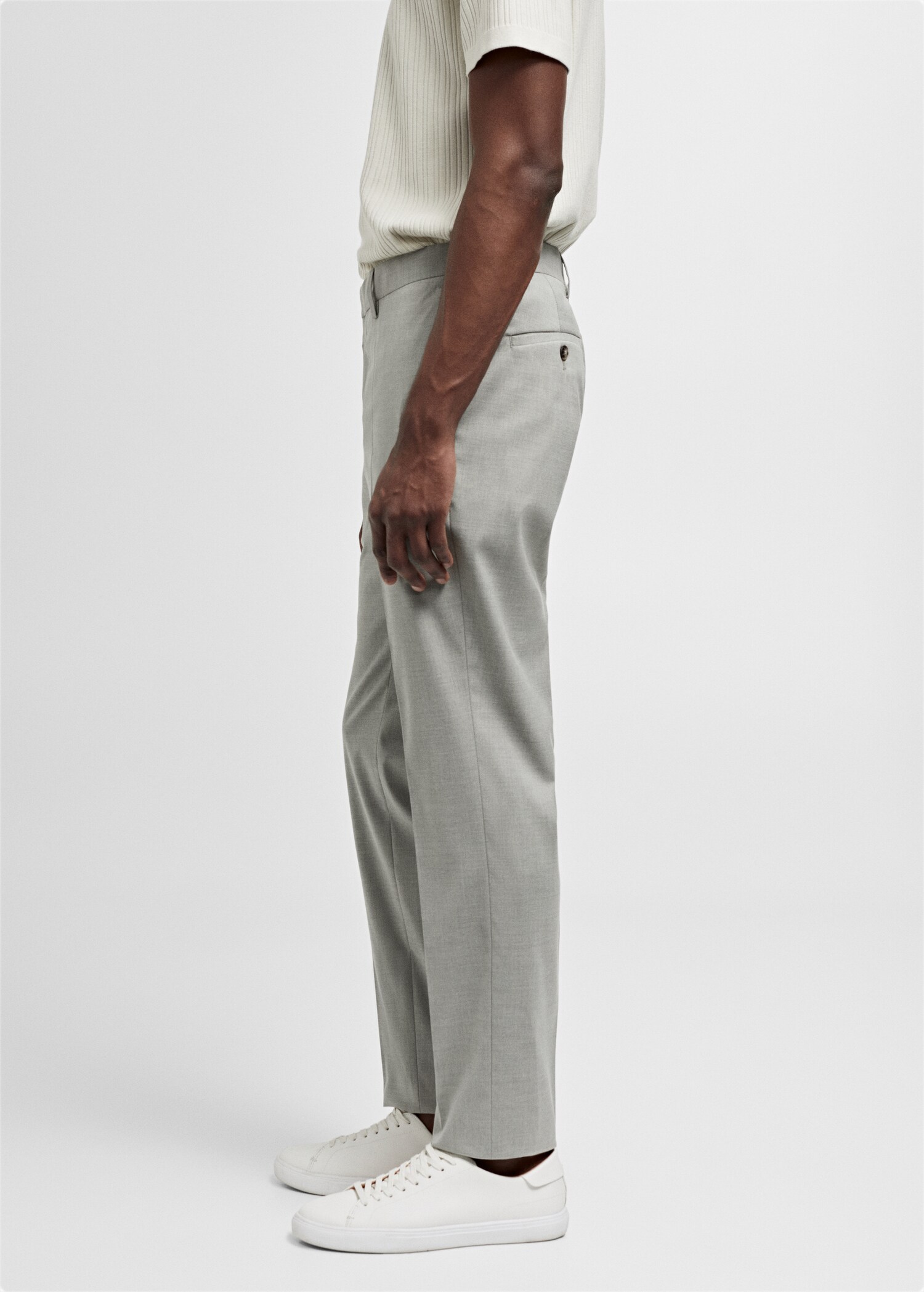 Stretch fabric super slim-fit suit trousers - Details of the article 2
