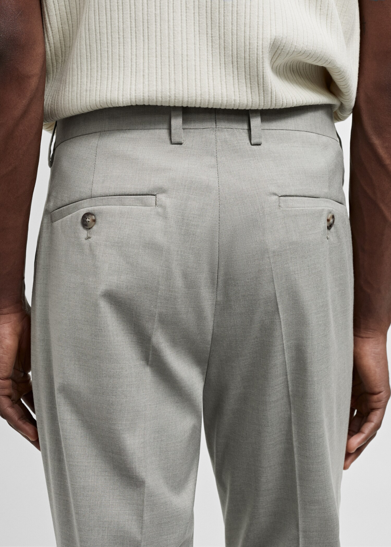 Stretch fabric super slim-fit suit trousers - Details of the article 4