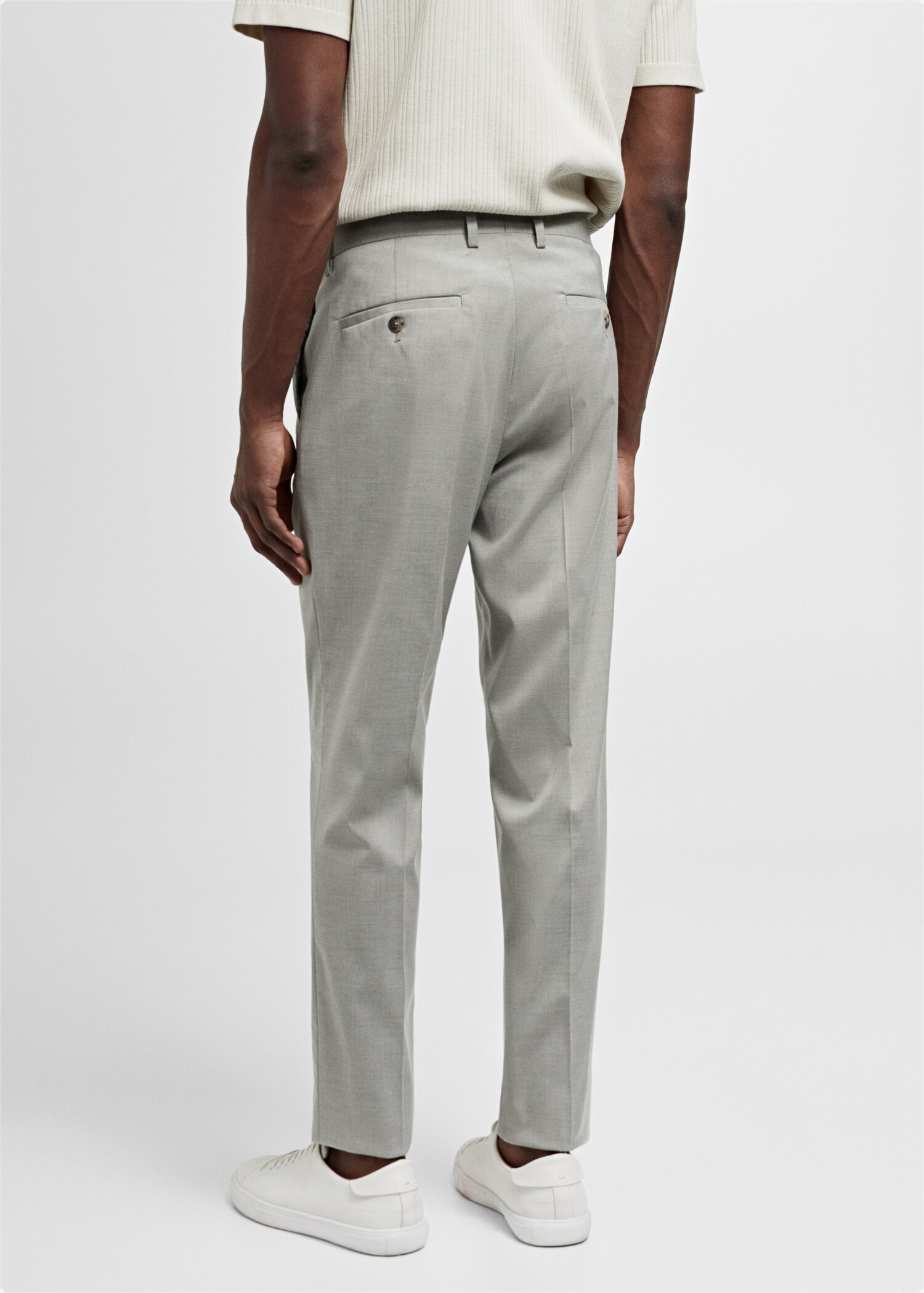 Stretch fabric super slim-fit suit trousers - Reverse of the article
