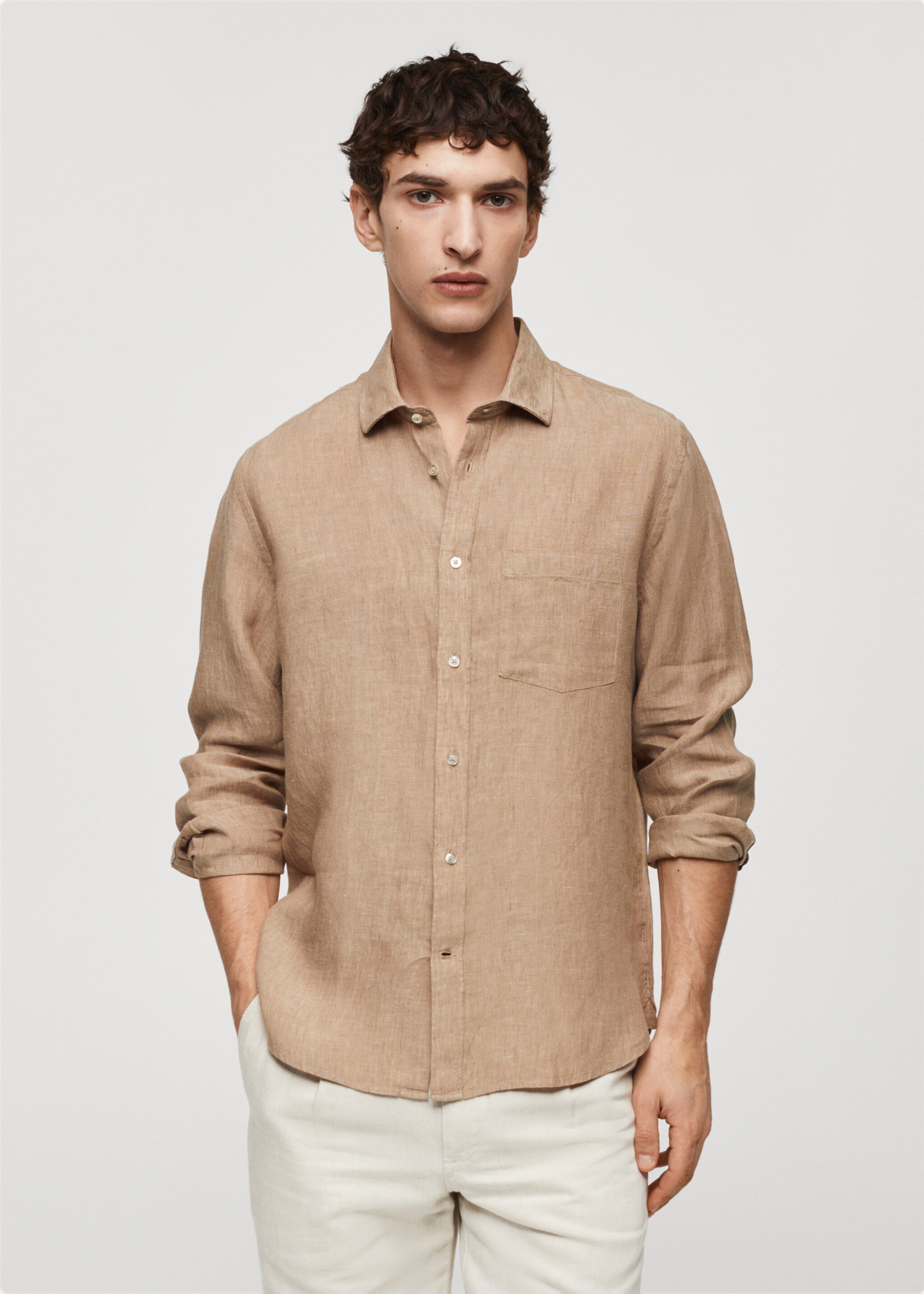 Classic fit 100% linen shirt - Medium plane
