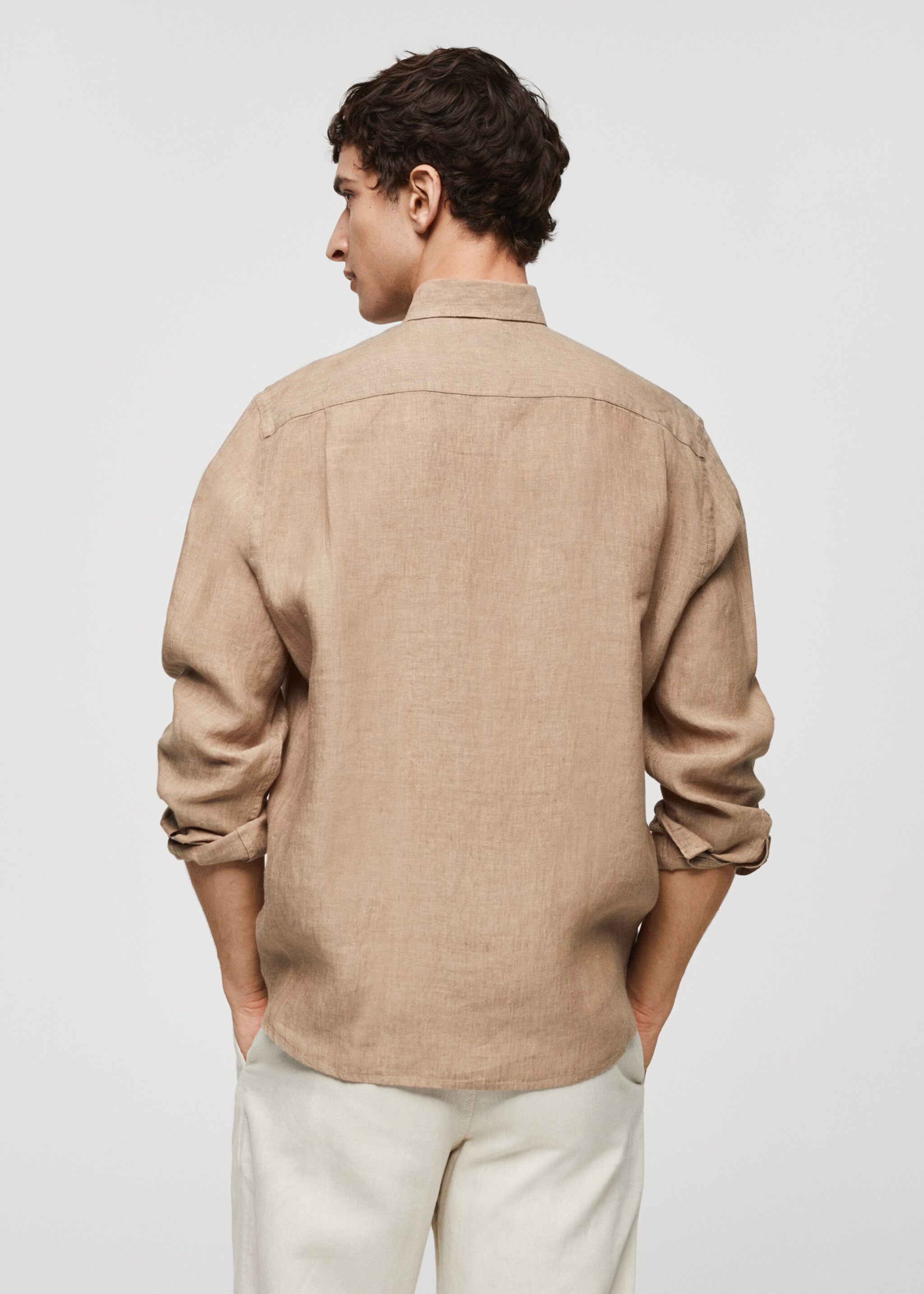 Classic fit 100% linen shirt - Reverse of the article