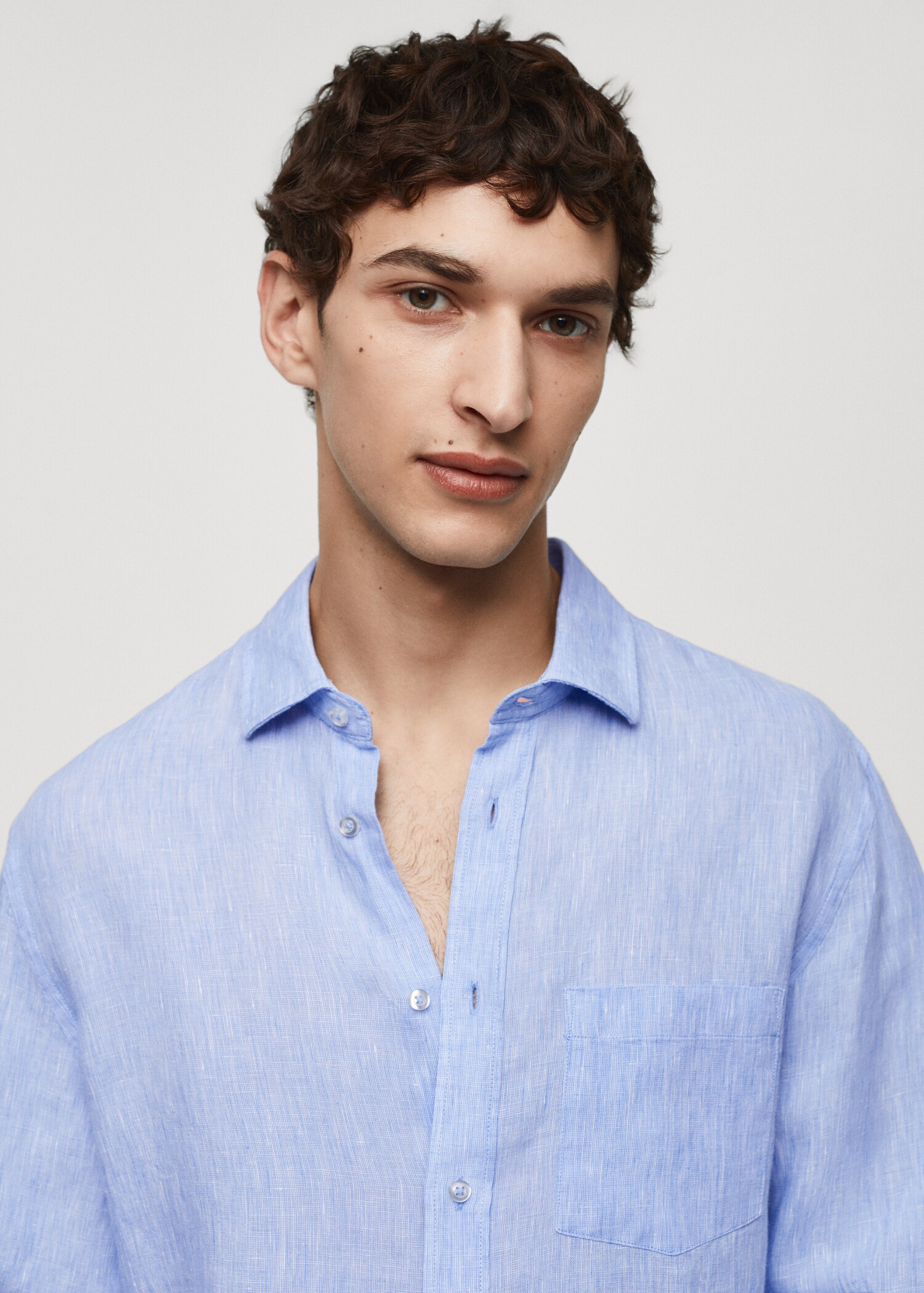 Classic fit 100% linen shirt - Details of the article 1