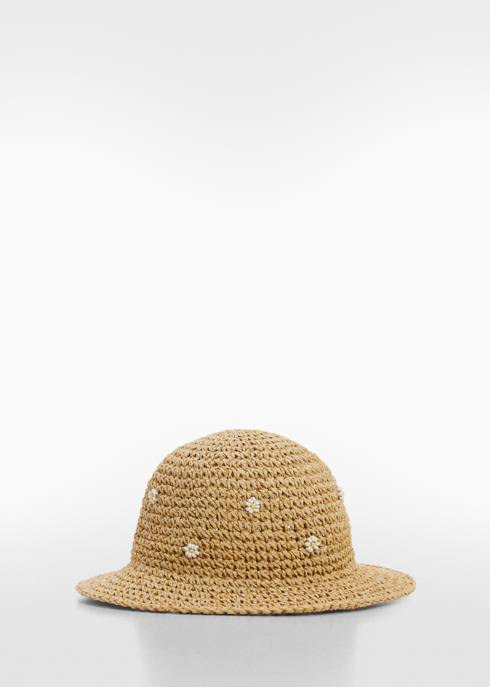 Flowers straw hat - Article without model, Sand. Ref: 67035995-00.