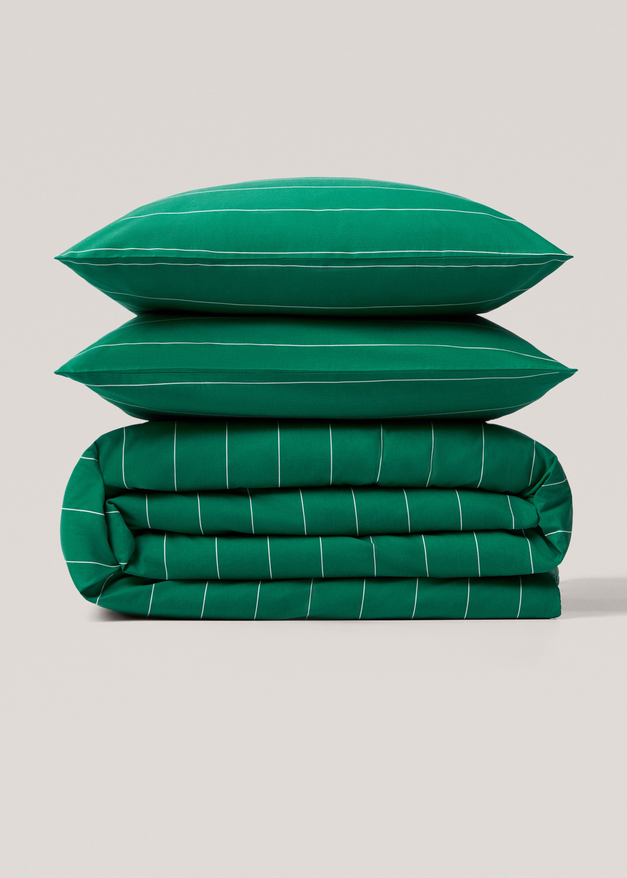 Striped printed cotton duvet cover for king bed - Article without model