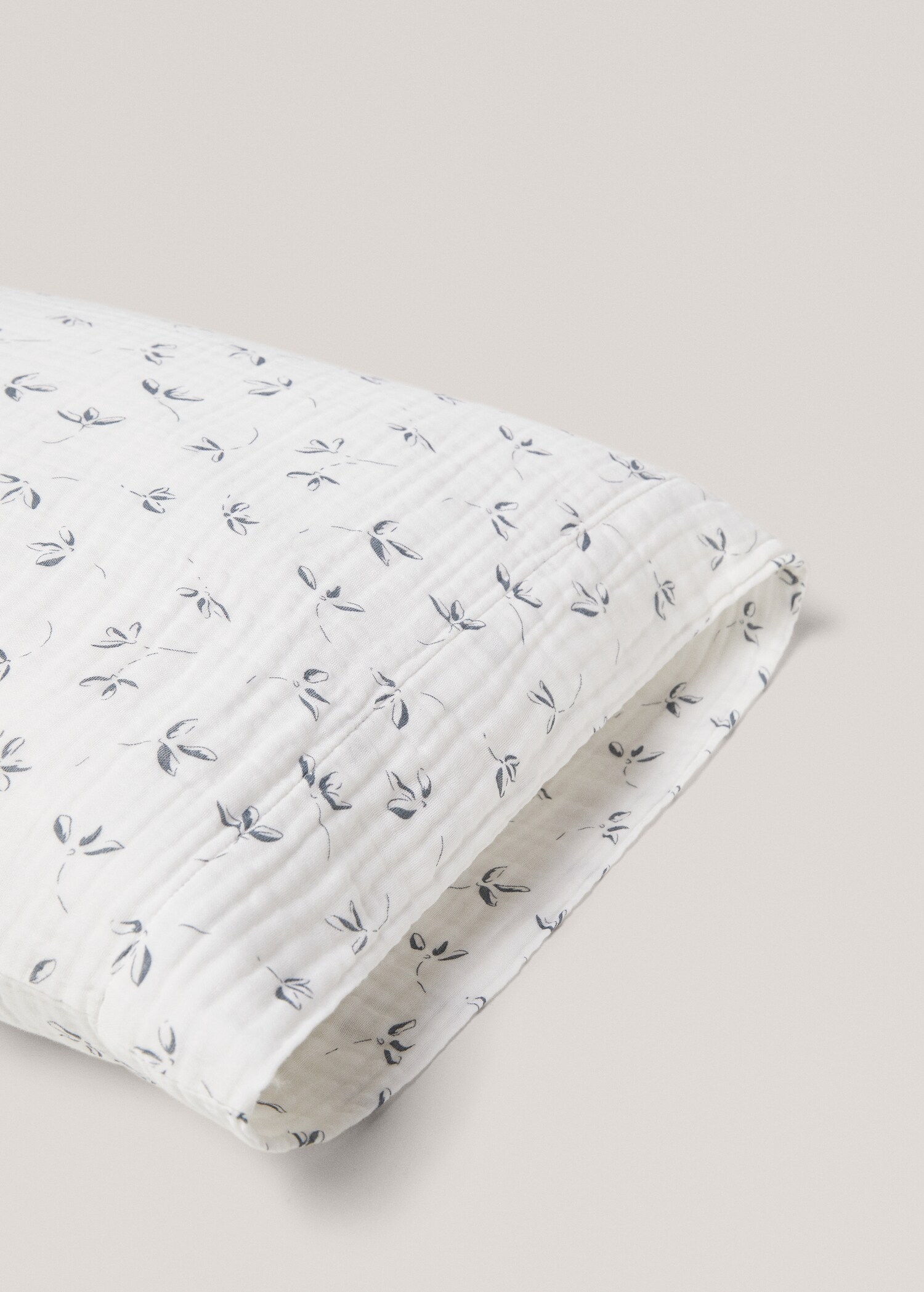 Floral-print chiffon pillowcase 45x110cm - Details of the article 2