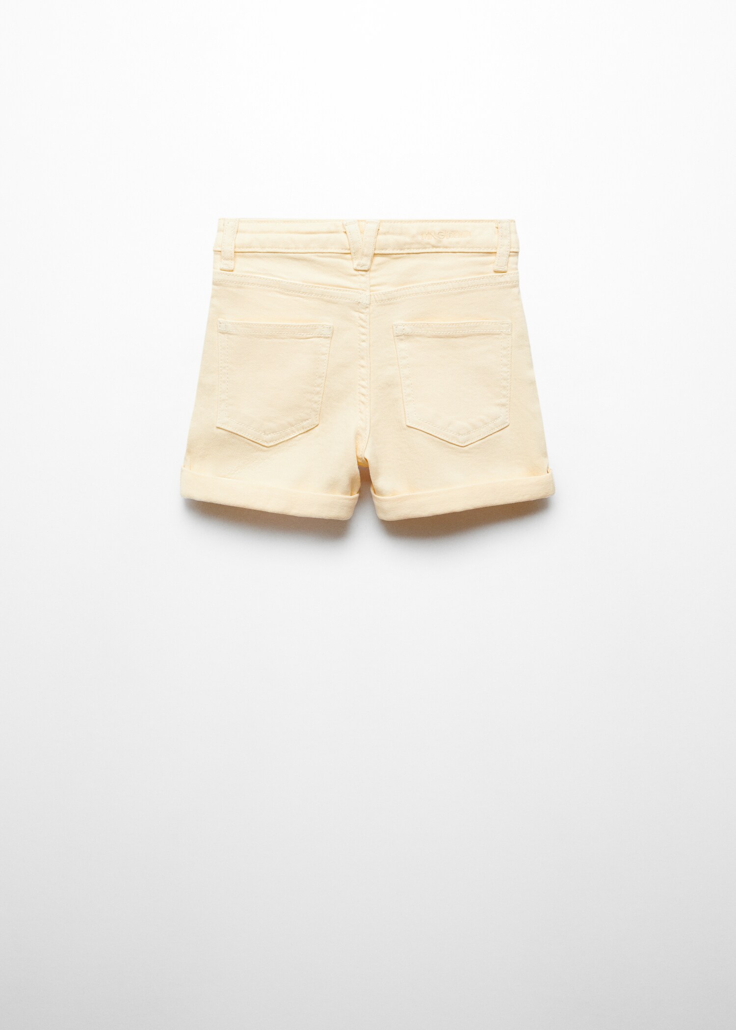 Rolled-up hem denim shorts - Reverse of the article