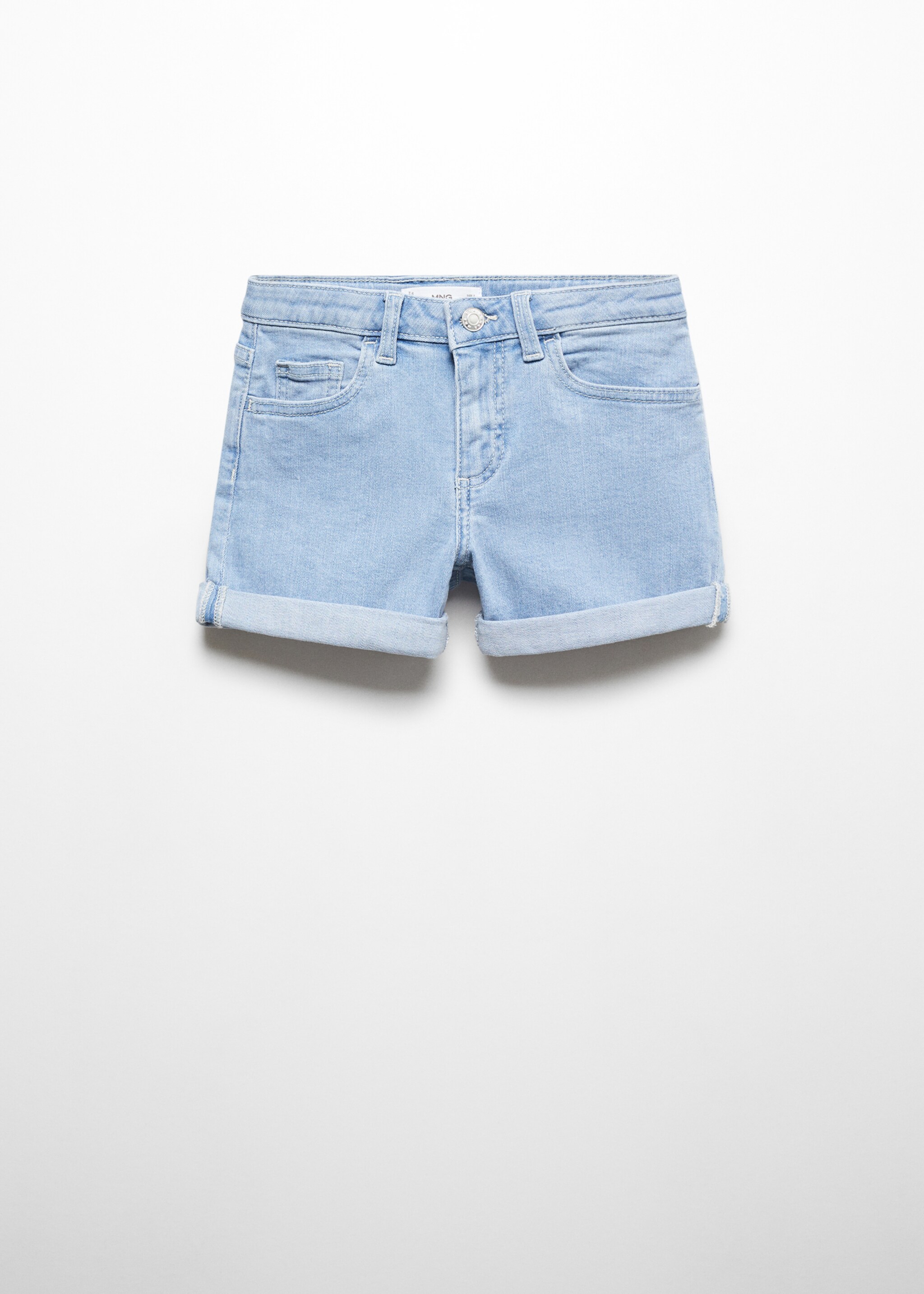 Pantaloni scurți din denim cu manșetă întoarsă - Articol fără model