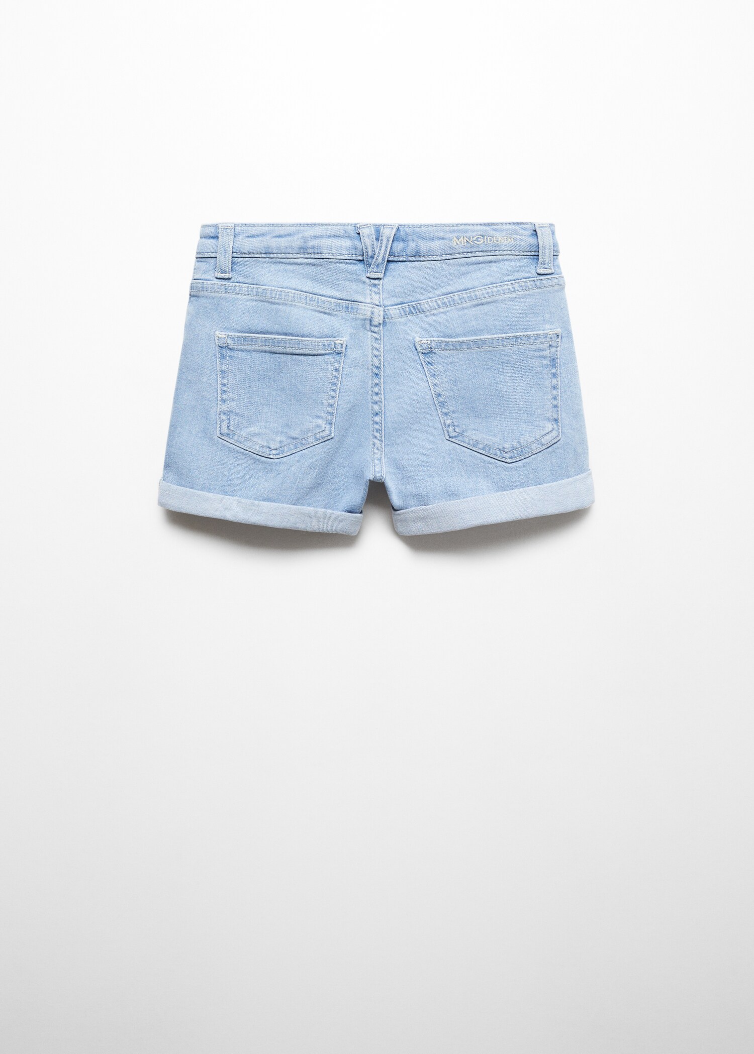Jeansshorts mit Rollsaum - Rückseite des Artikels