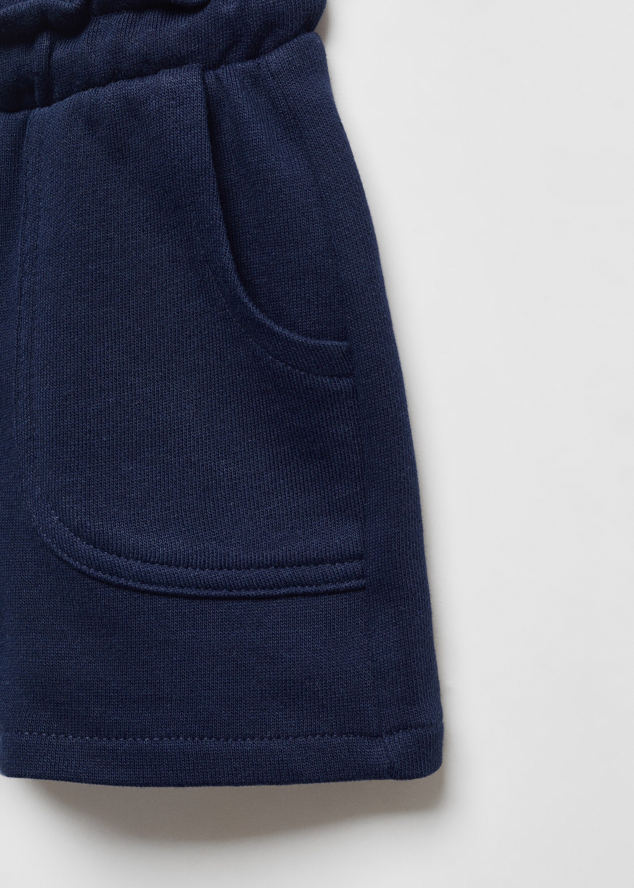 Cotton drawstring waist shorts - Details of the article 8, Dark Navy. Ref: 67036012-00.