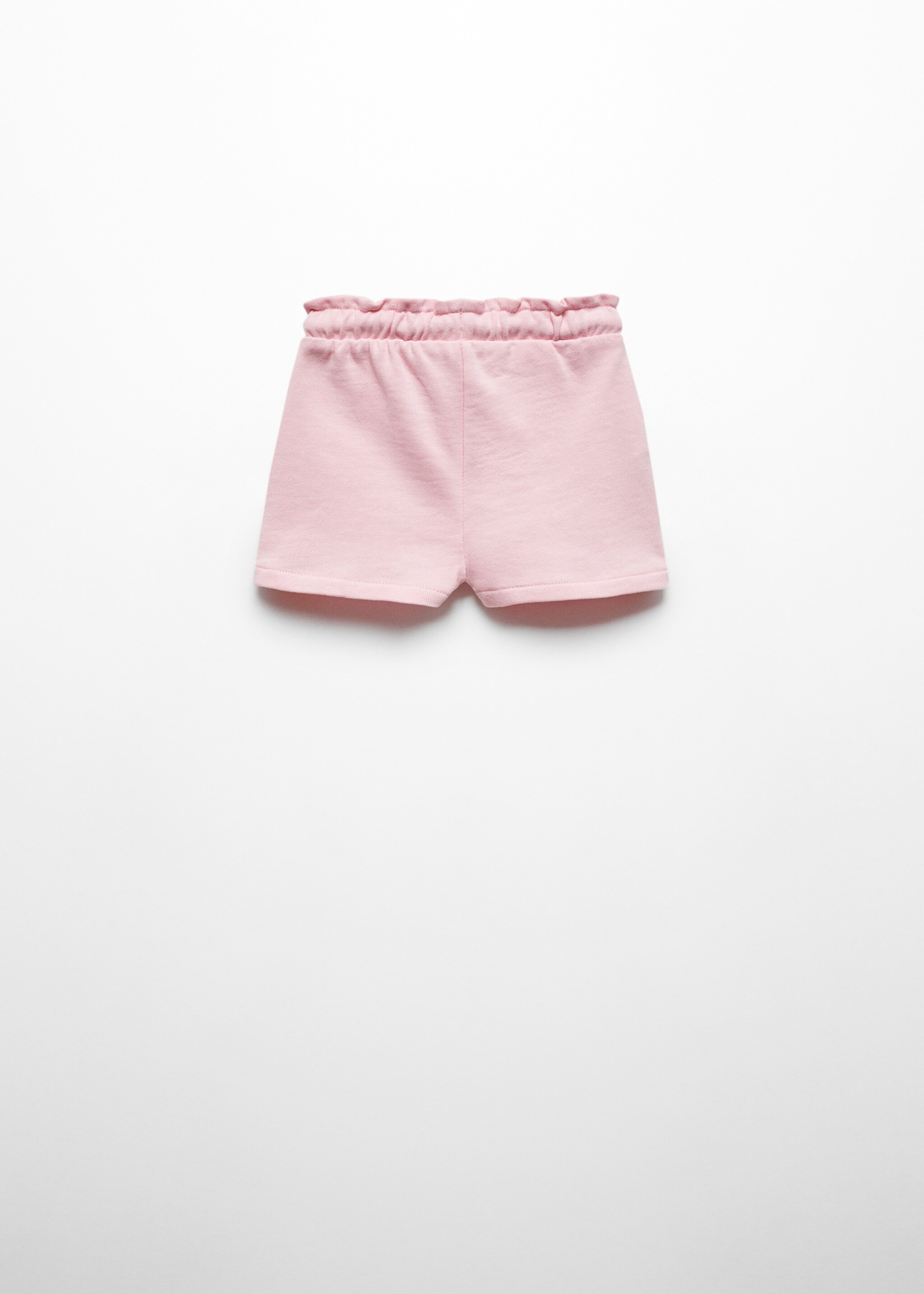 Short coton taille élastique - Verso de l’article, Rose. Ref: 67036012-00.