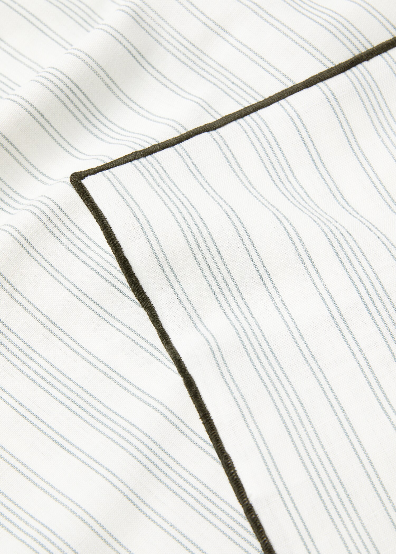 Striped cotton linen tablecloth with trim 170x250cm - Details of the article 1