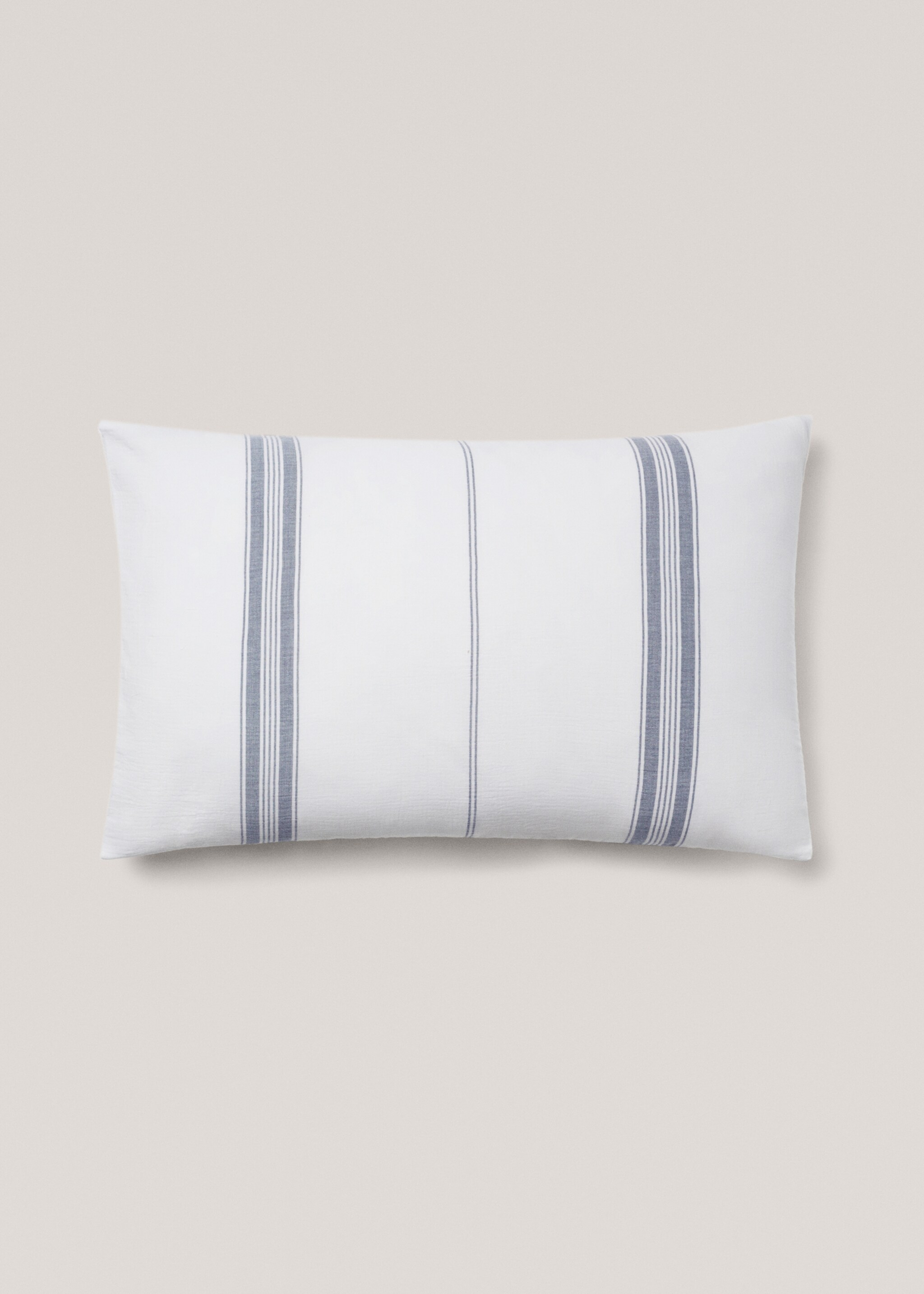 Stripedtextured cotton pillowcase 50x75cm - Article without model