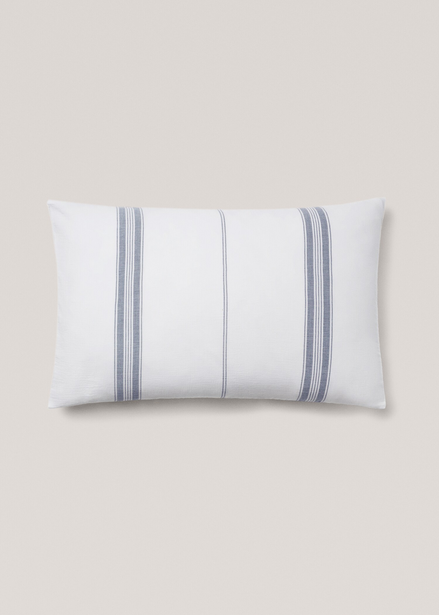 Stripedtextured cotton pillowcase 50x75cm - Article without model