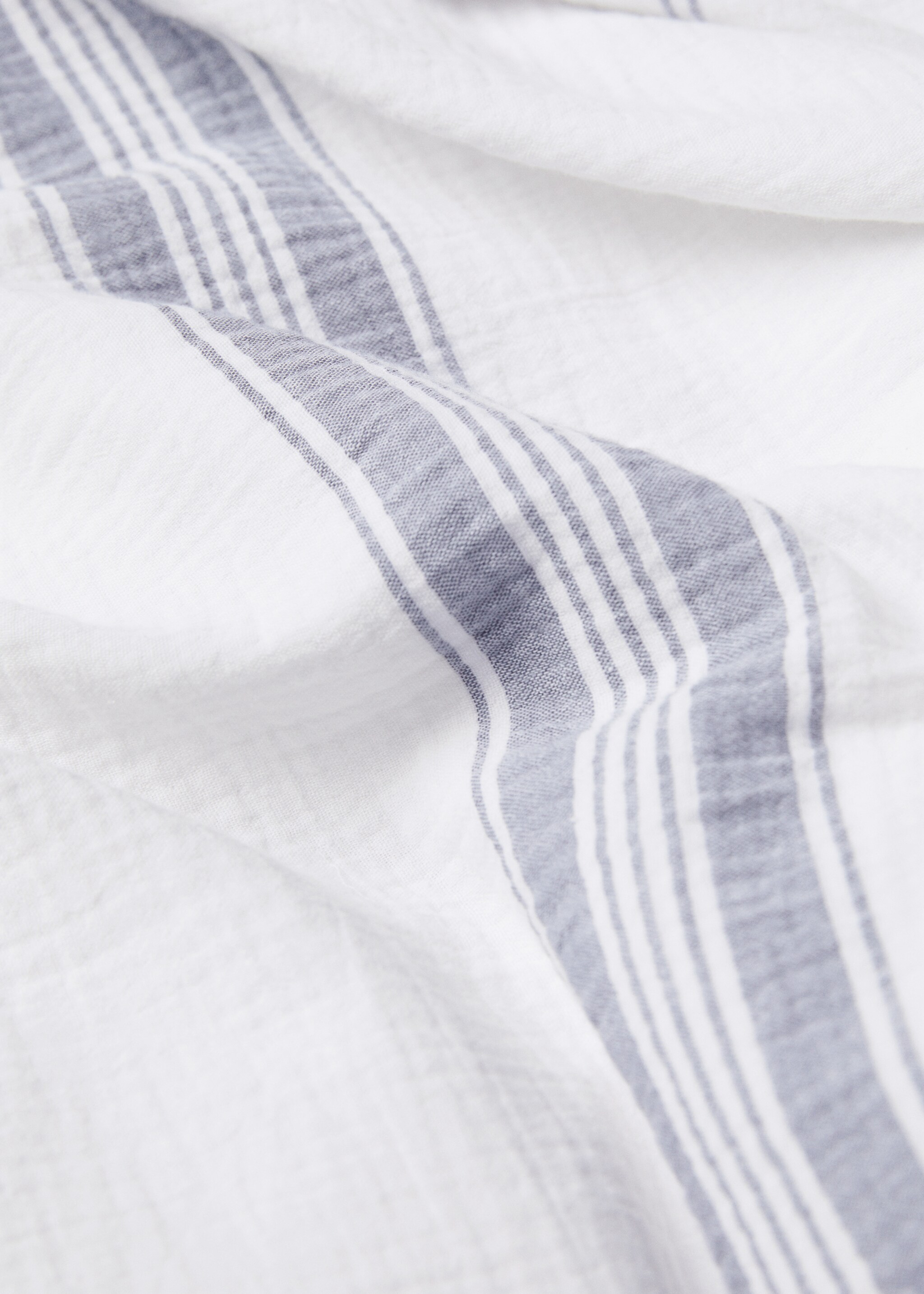 Striped cotton gauze duvet cover for queen bed - Details of the article 1