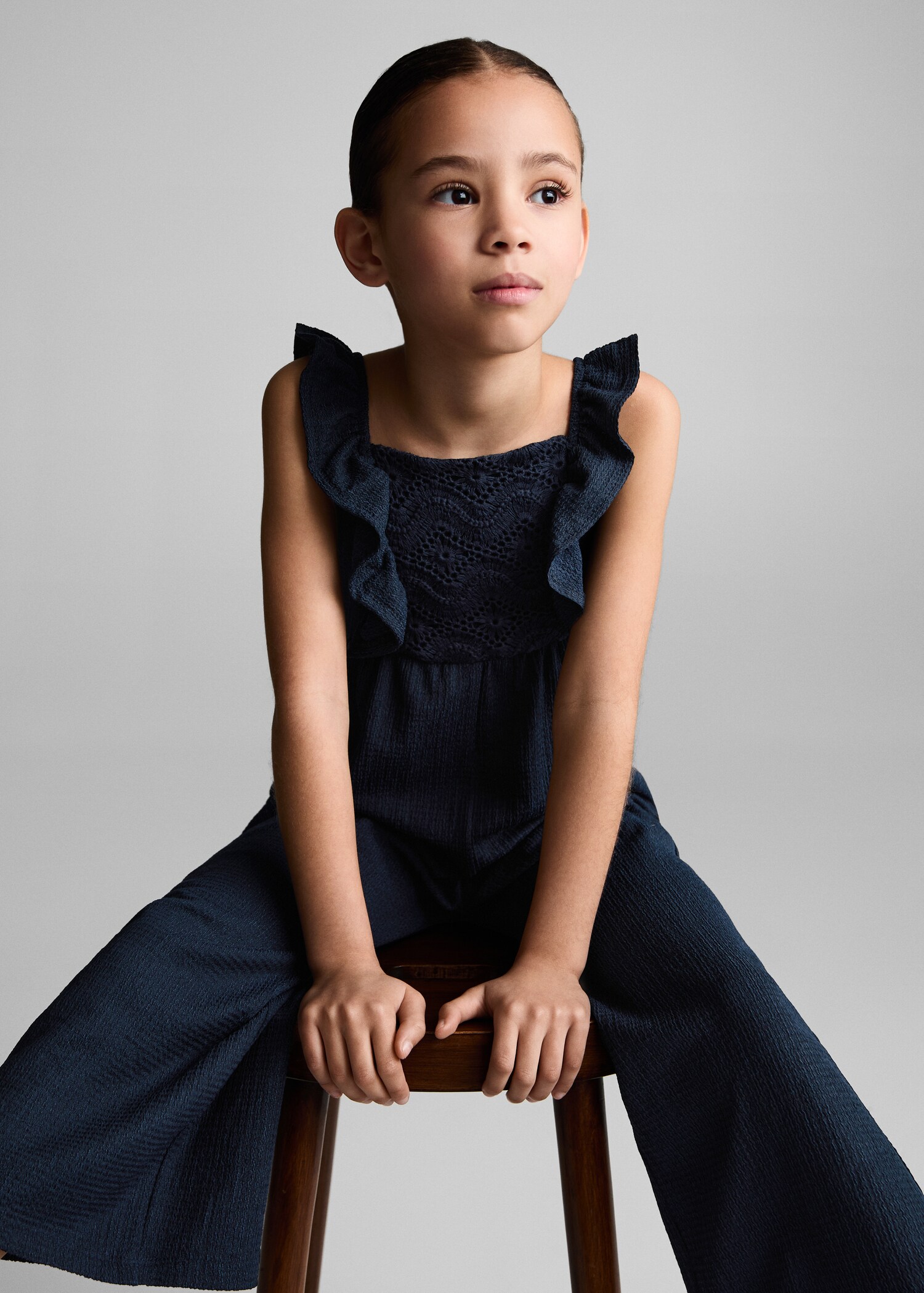 Frilled long jumpsuit - Medium plane