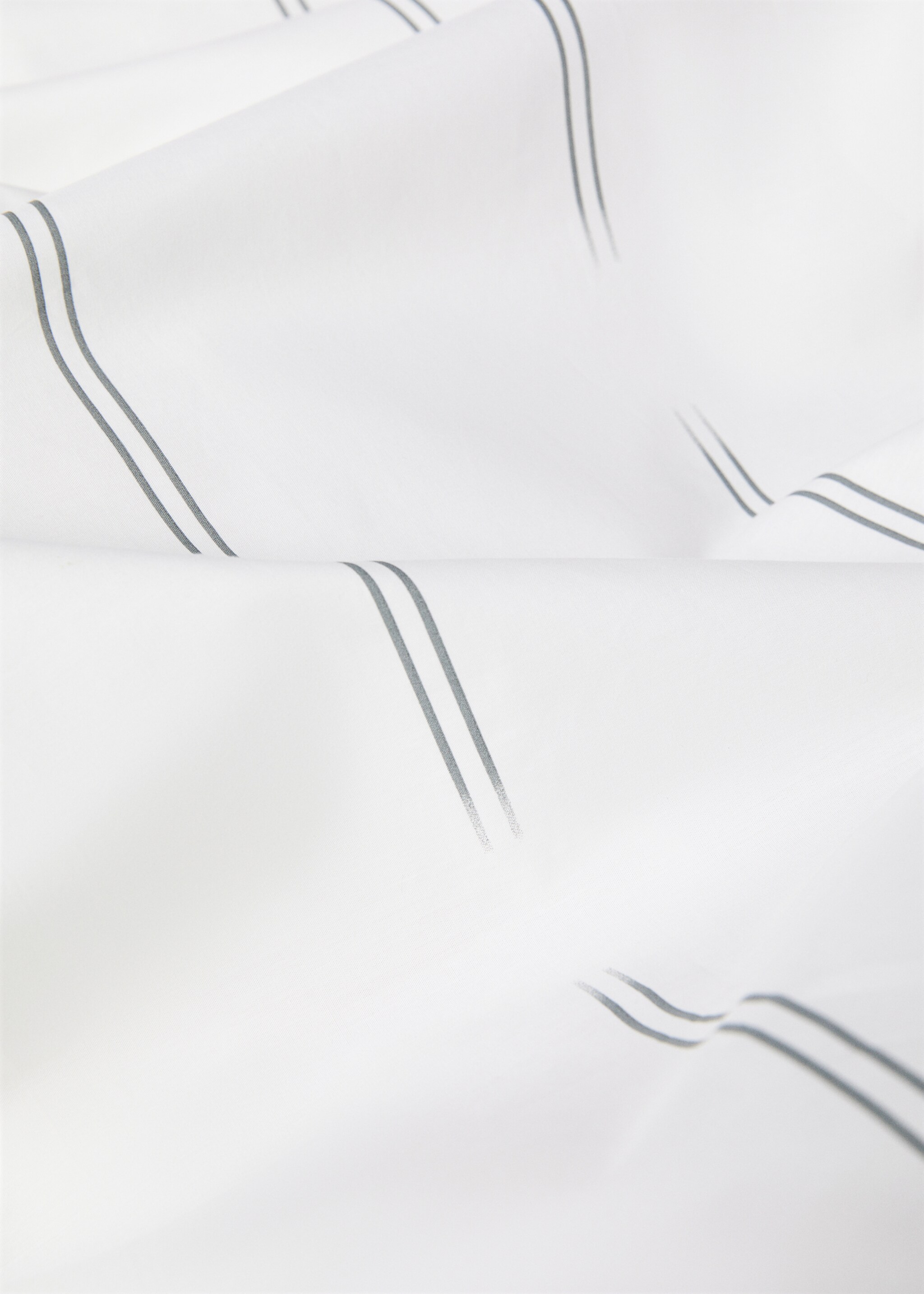 Stripe-design cotton duvet cover for queen bed - Details of the article 1