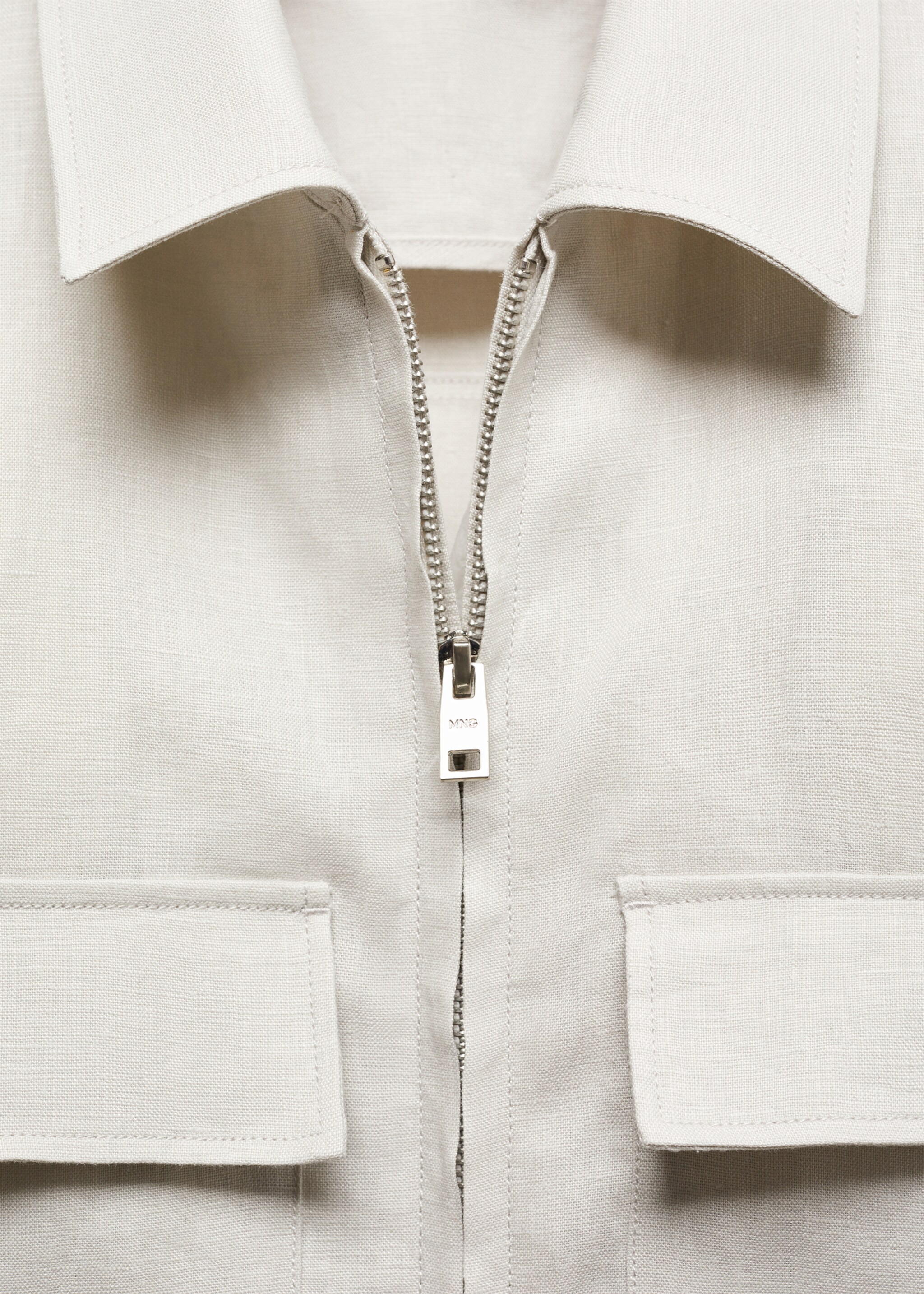 Overshirt din in 100% cu buzunare - Detaliu al articolului 8