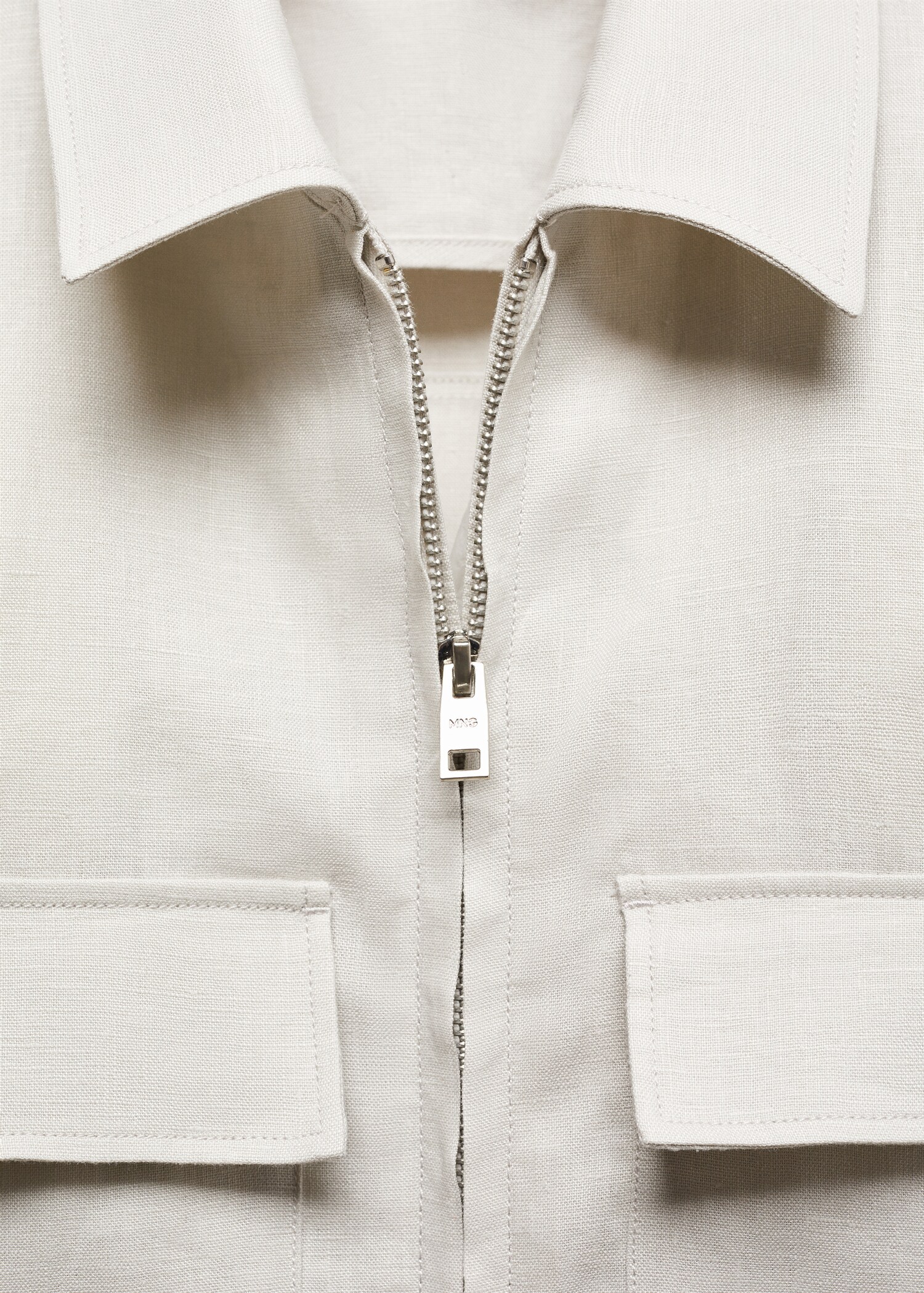 Overshirt mit Taschen aus 100 % Leinen - Detail des Artikels 8