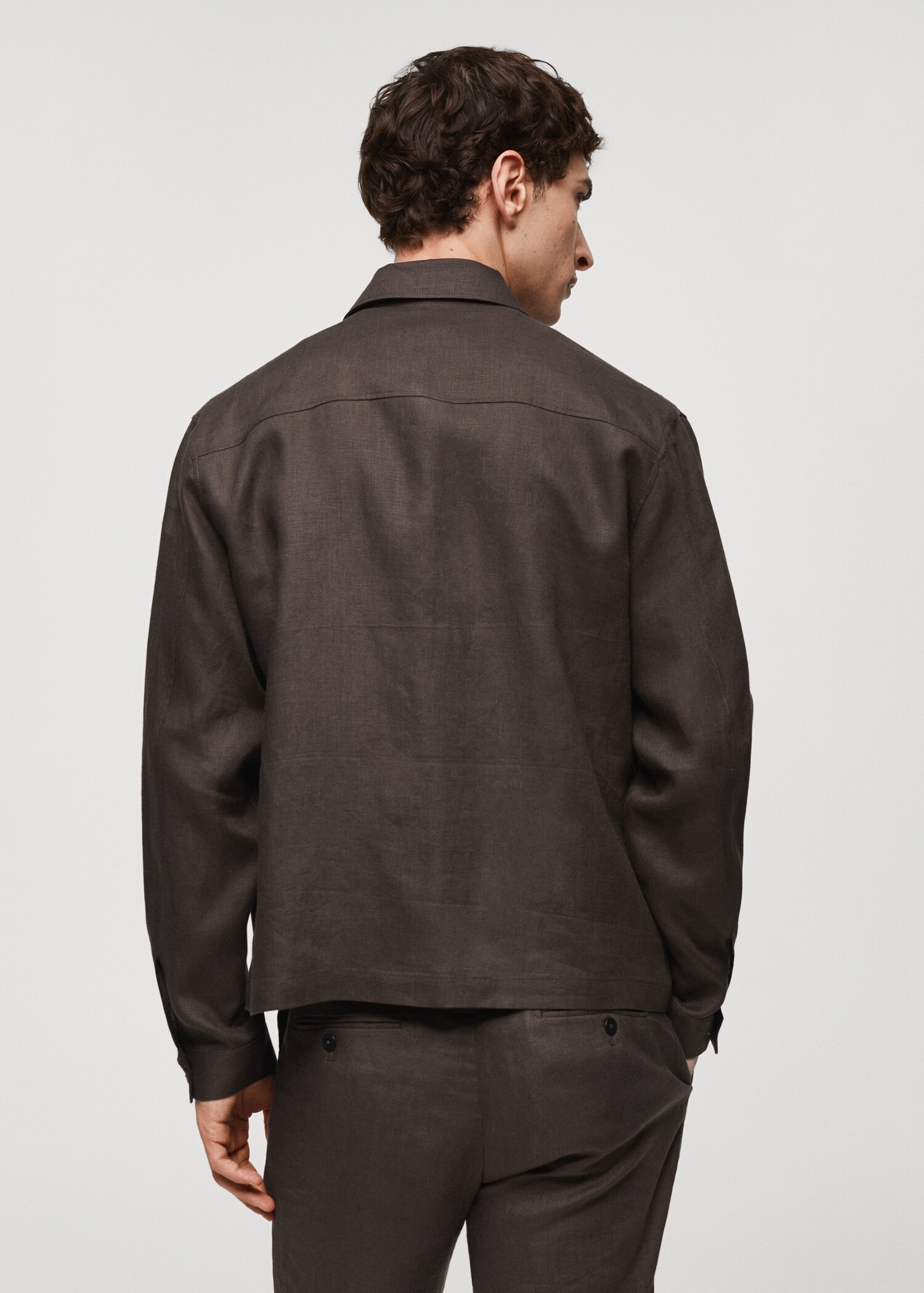 100% linen overshirt with pockets - Reverse of the article