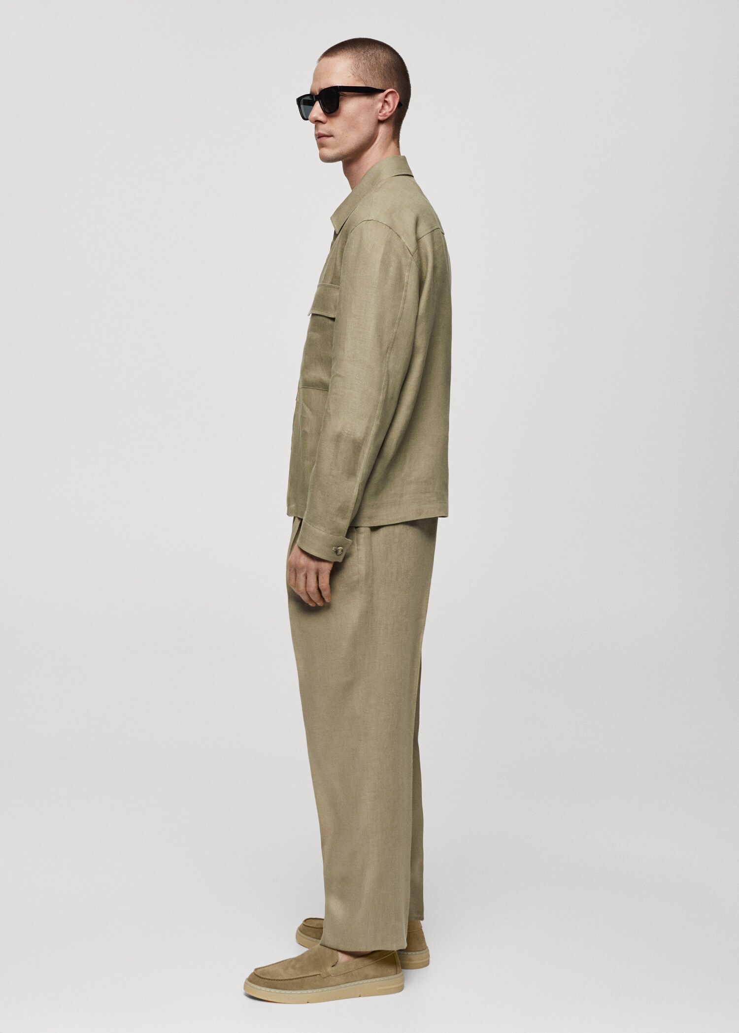 100% linen overshirt with pockets - Details of the article 2