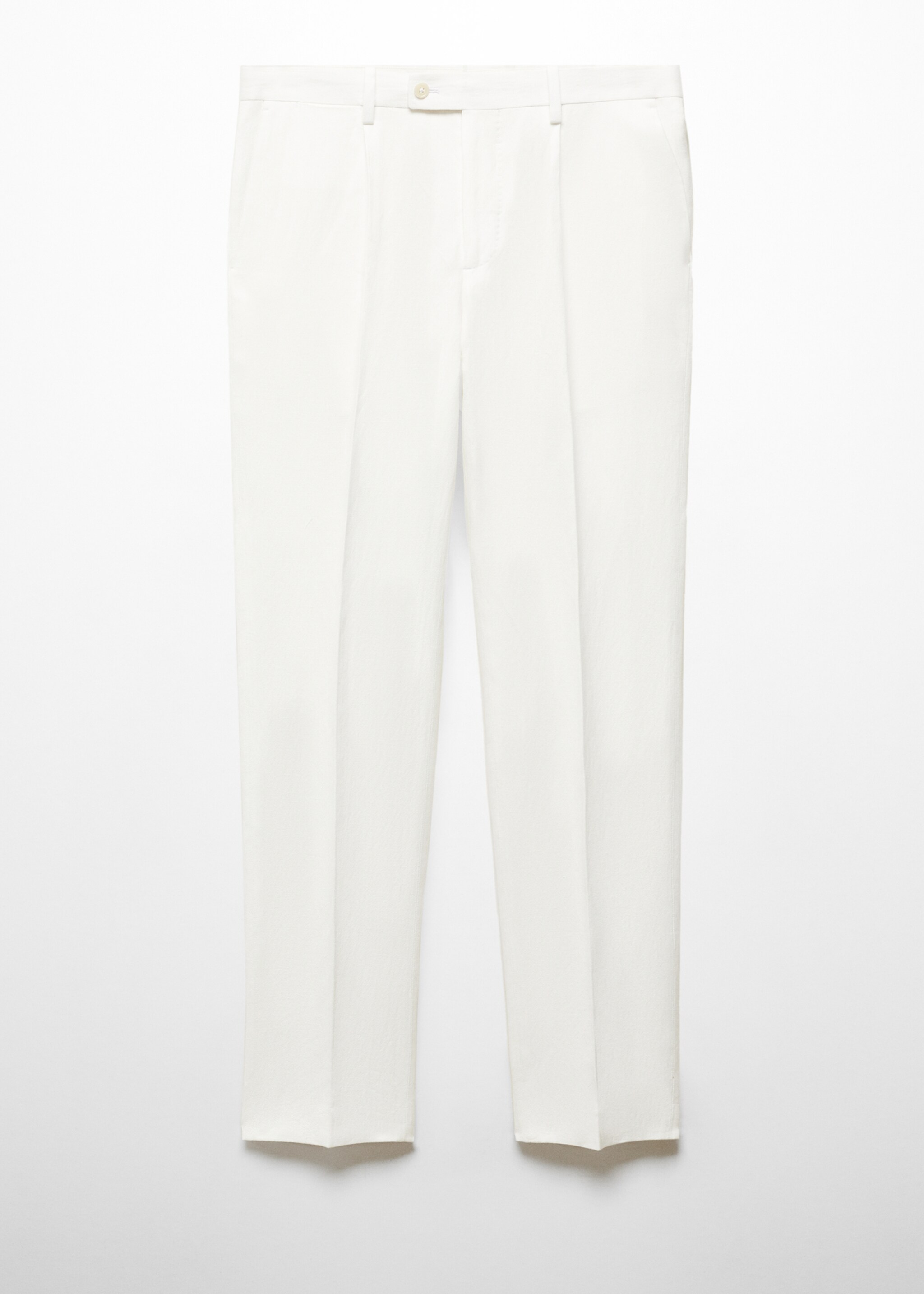 Spodnie garniturowe slim fit z mieszanki bawełny i lnu - Artykuł bez modela/modelki
