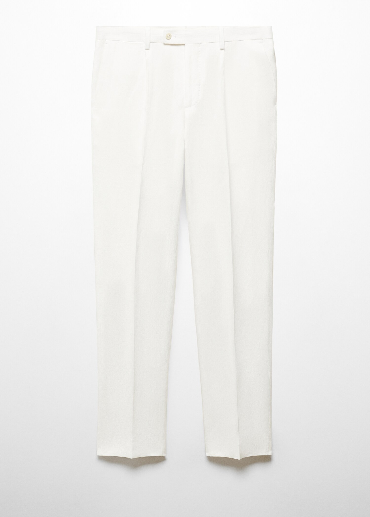 Slim-fit cotton and linen suit trousers - Article without model
