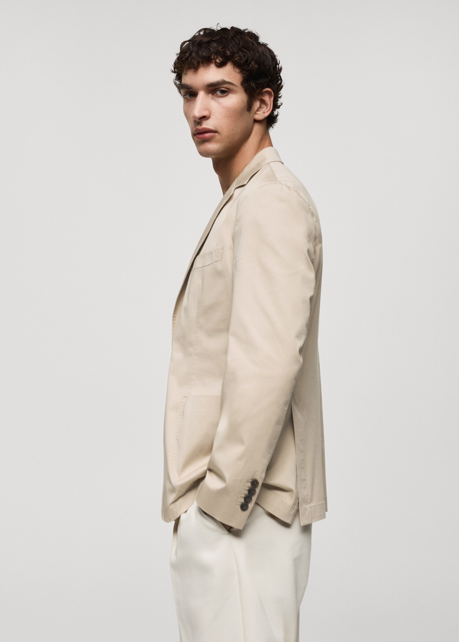 Σακάκι slim fit βαμβάκι - Λεπτομέρεια του προϊόντος 2