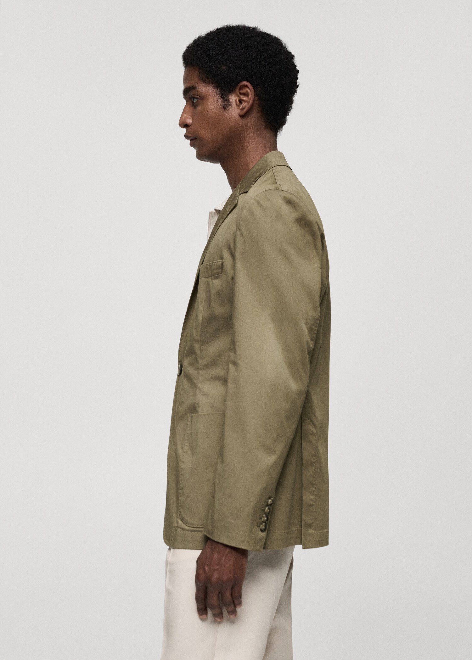 Slim fit cotton blazer - Details of the article 2