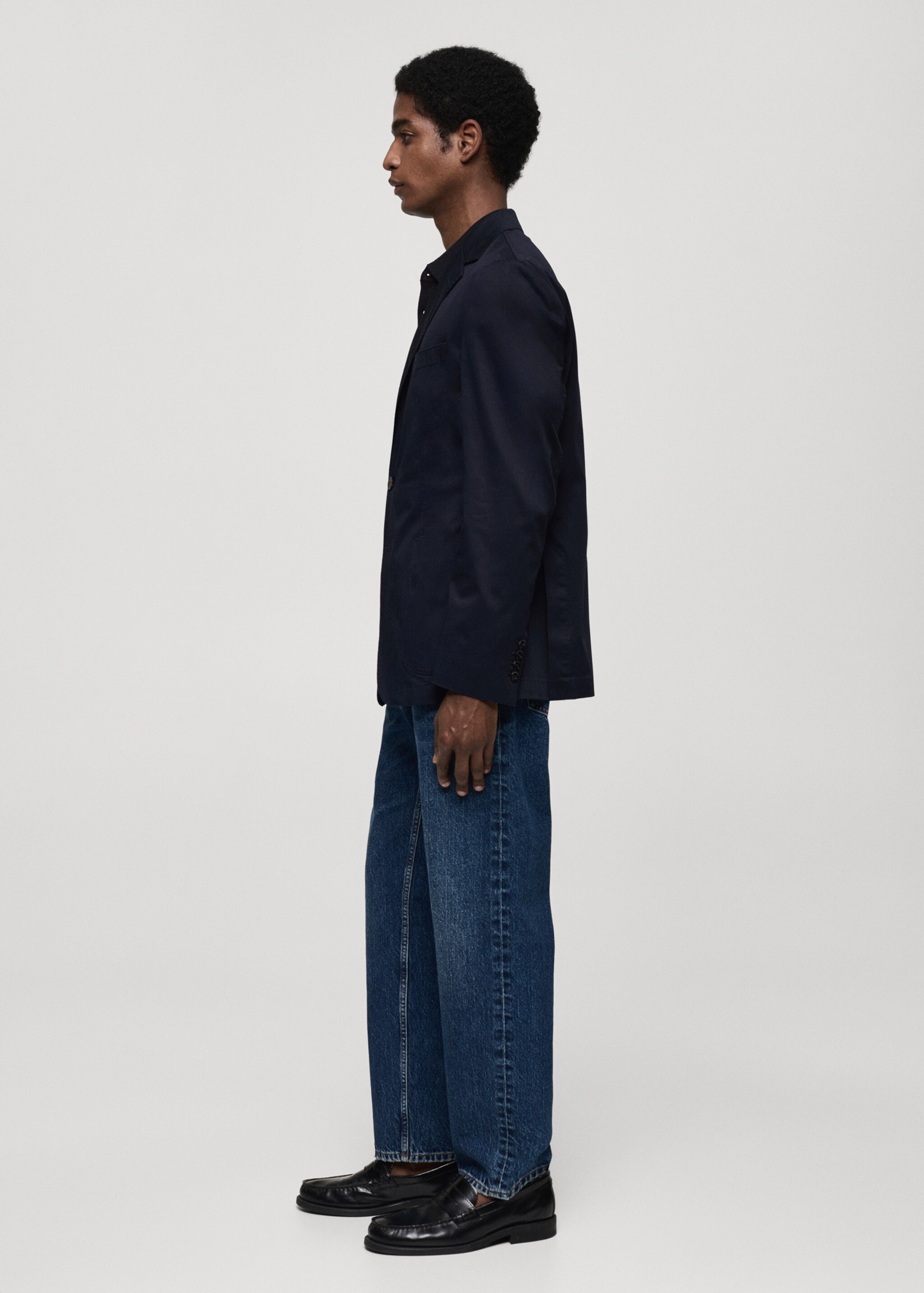 Slim fit cotton blazer - Details of the article 2