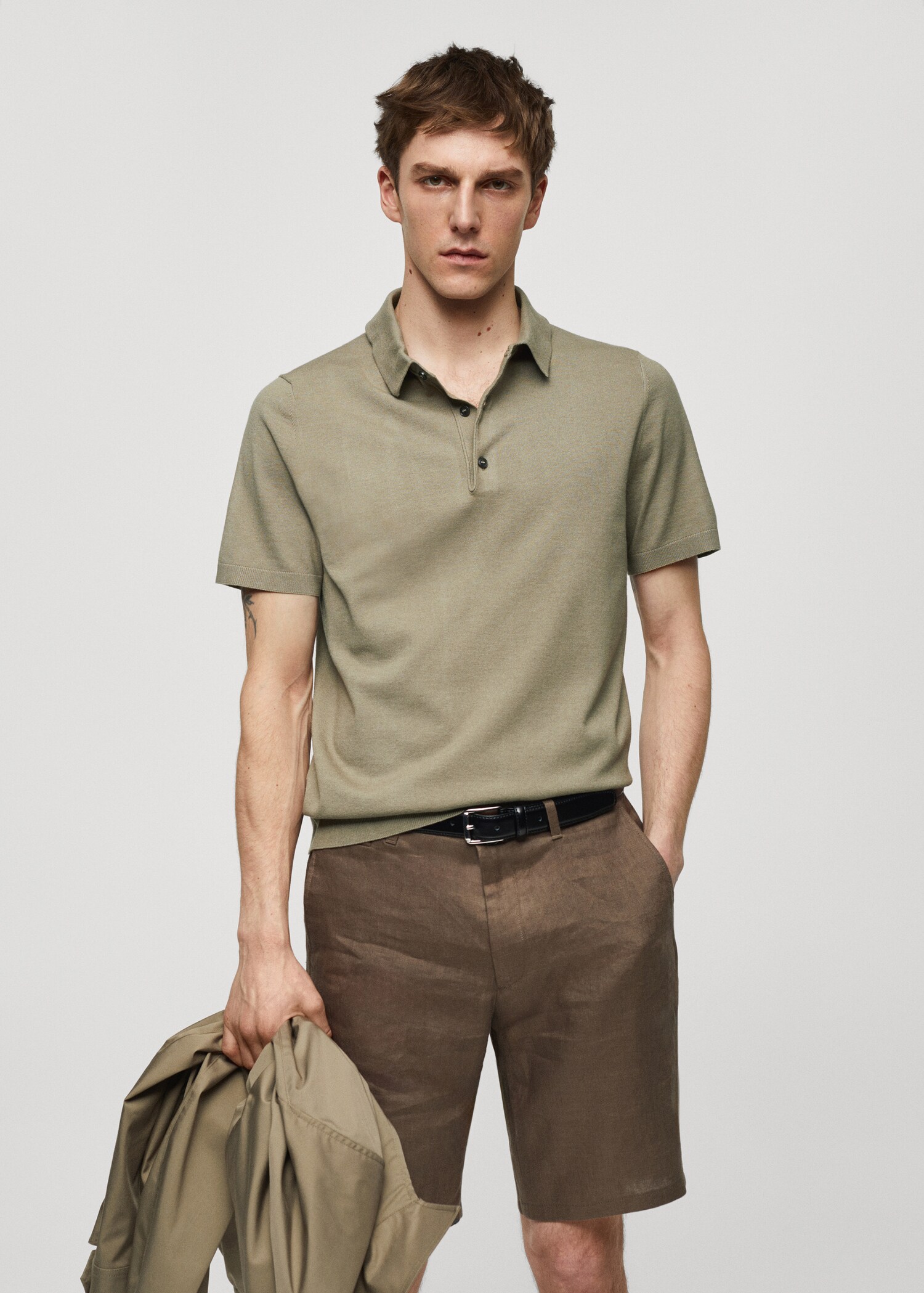 Fine-knit polo shirt - Medium plane