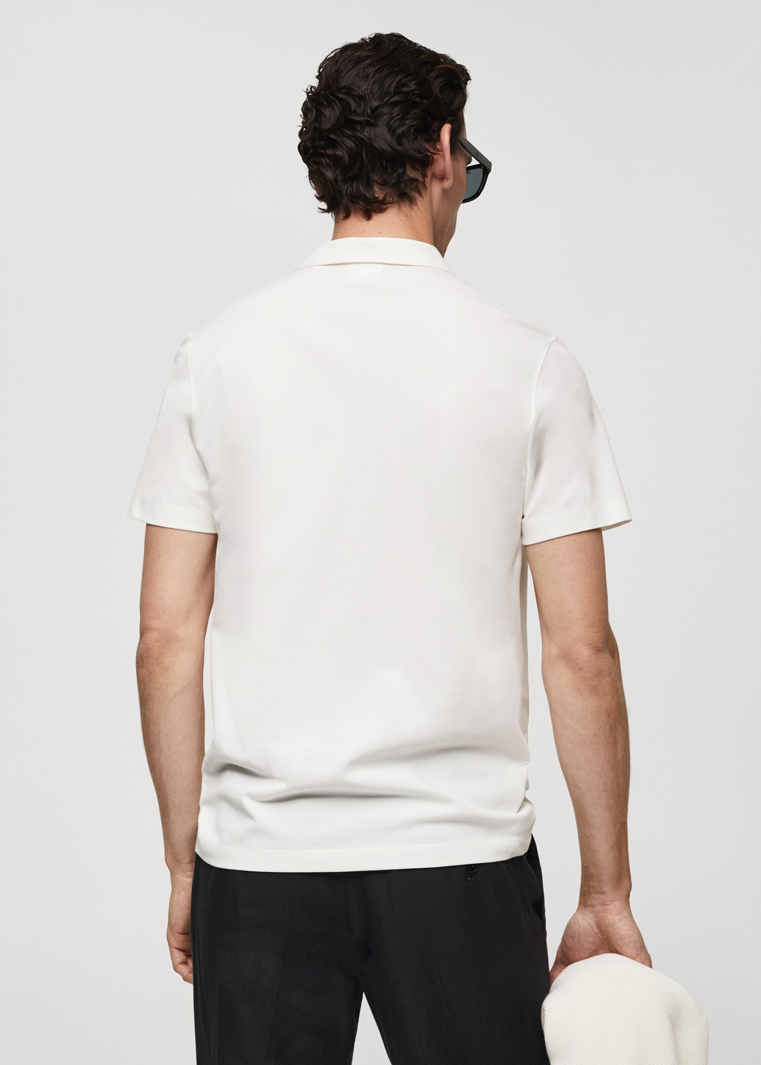 Polo slim-fit piqué de coton texturé - Verso de l’article