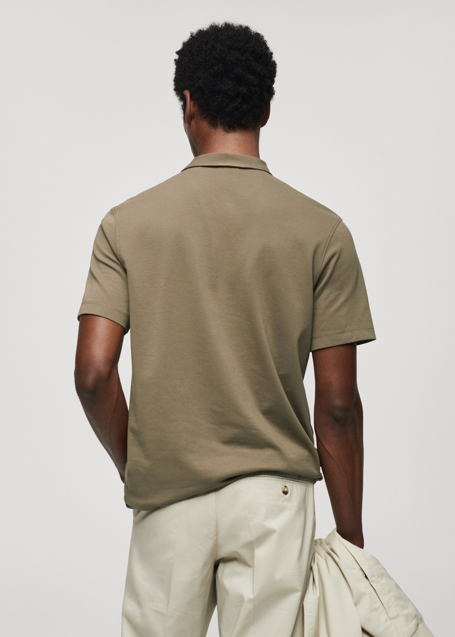 Polo slim-fit piqué de coton texturé - Verso de l’article