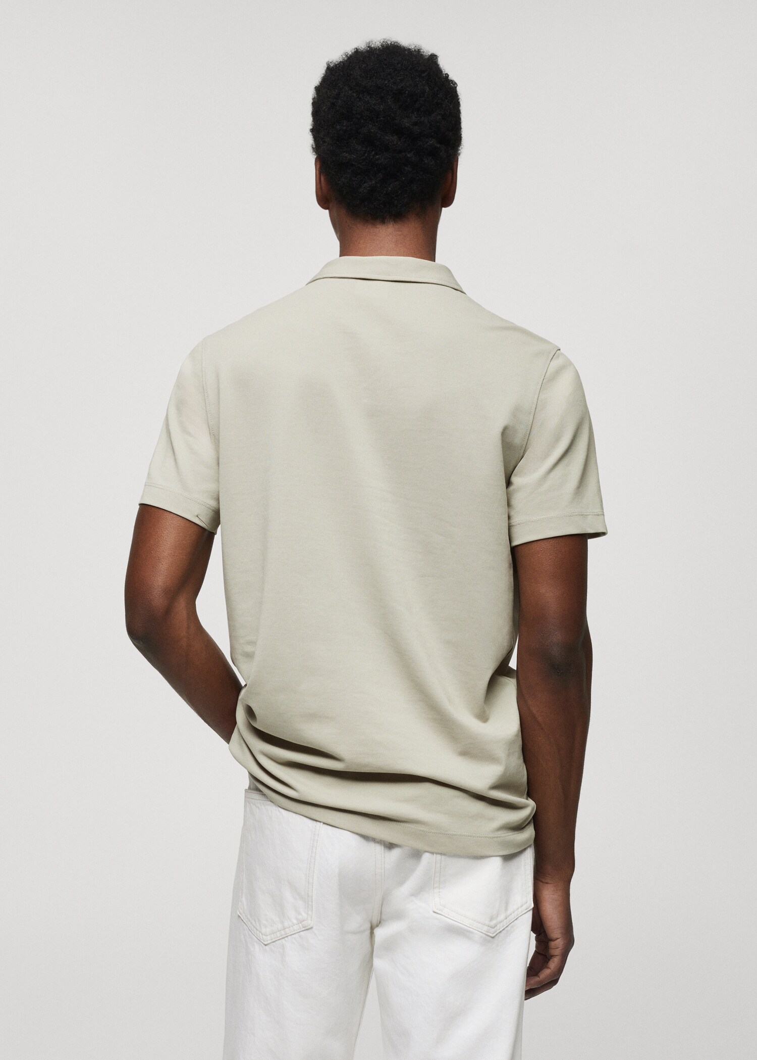 Polo slim-fit piqué de coton texturé - Verso de l’article