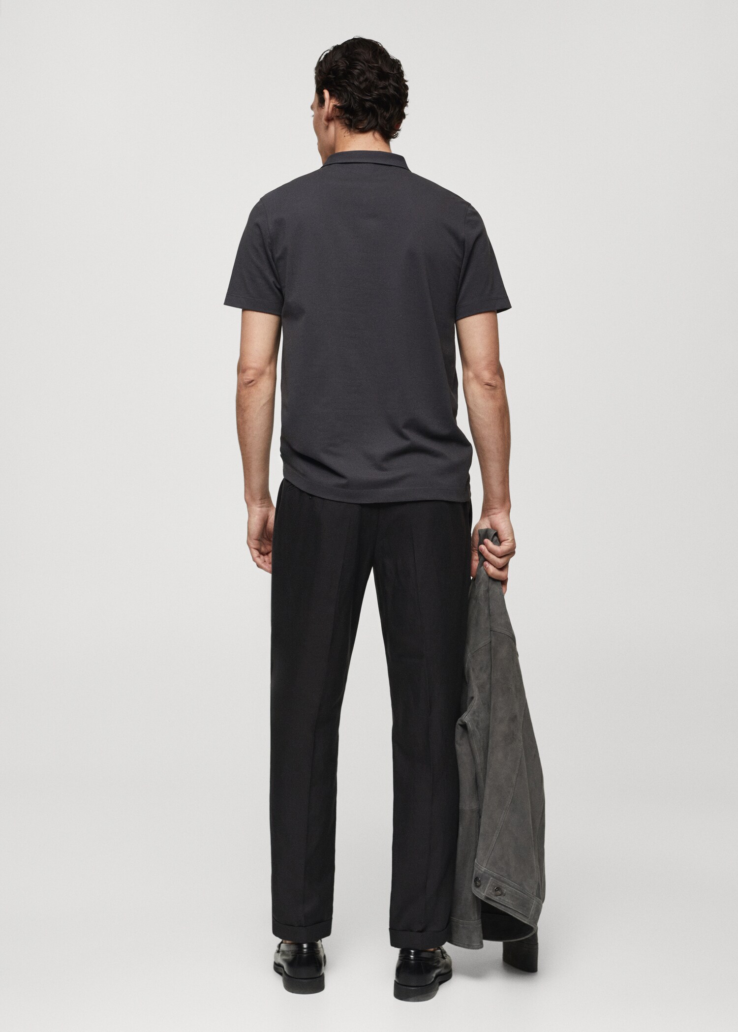Polo slim-fit piqué de coton texturé - Verso de l’article