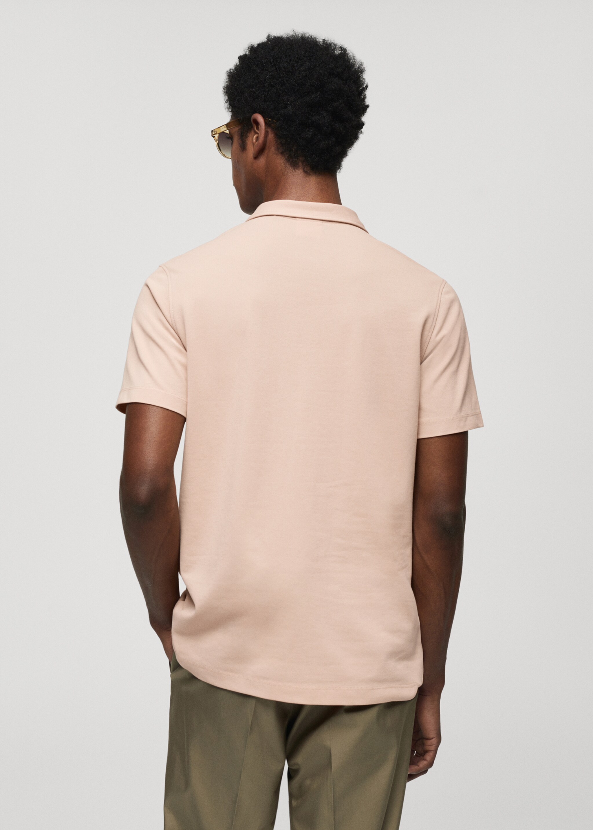 Slim-fit cotton piqué textured polo shirt - Reverse of the article