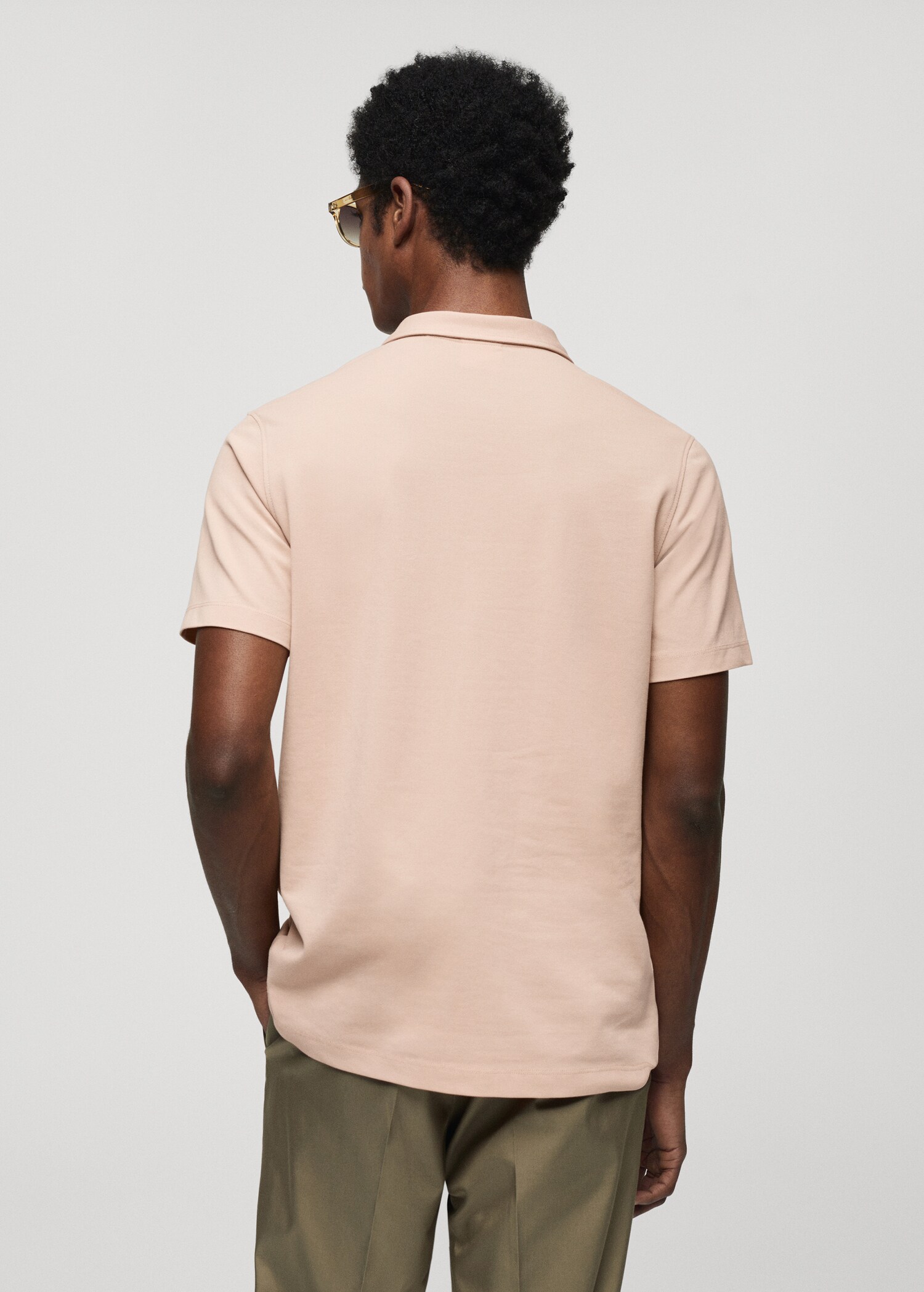 Polo slim-fit piqué de coton texturé - Verso de l’article