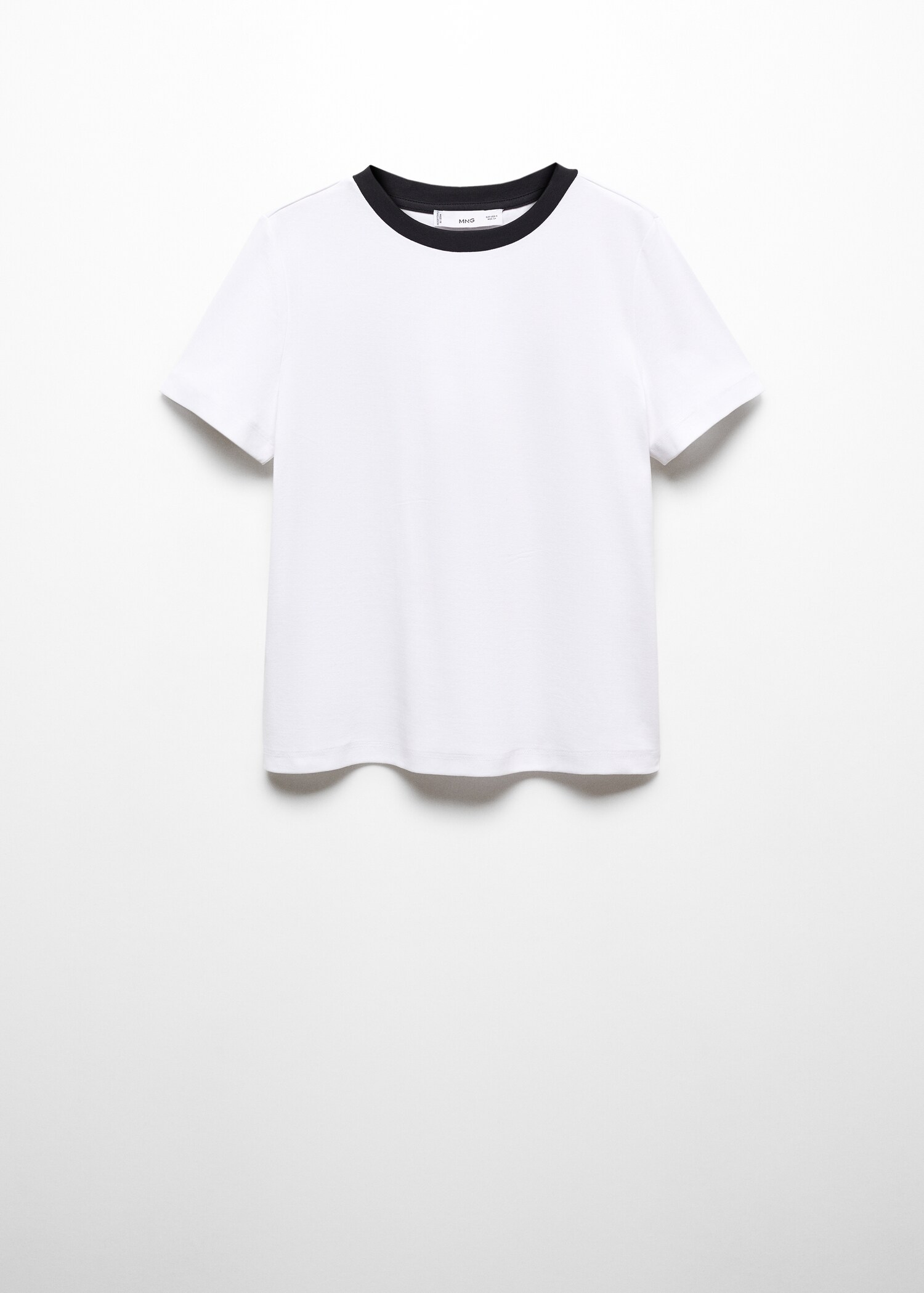 Contrasting collar cotton t-shirt - Article without model