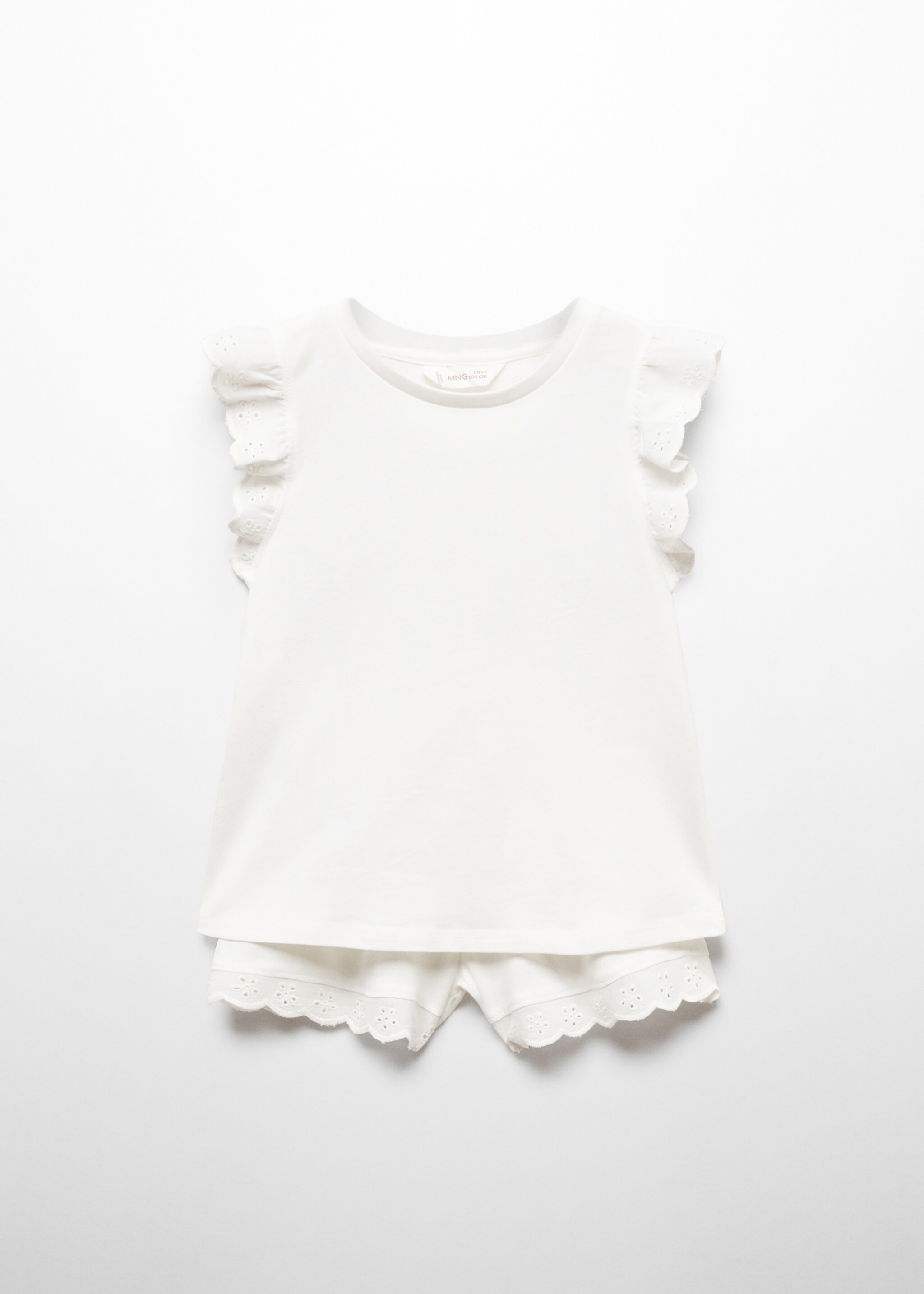 Ruffled cotton pyjamas - Article without model