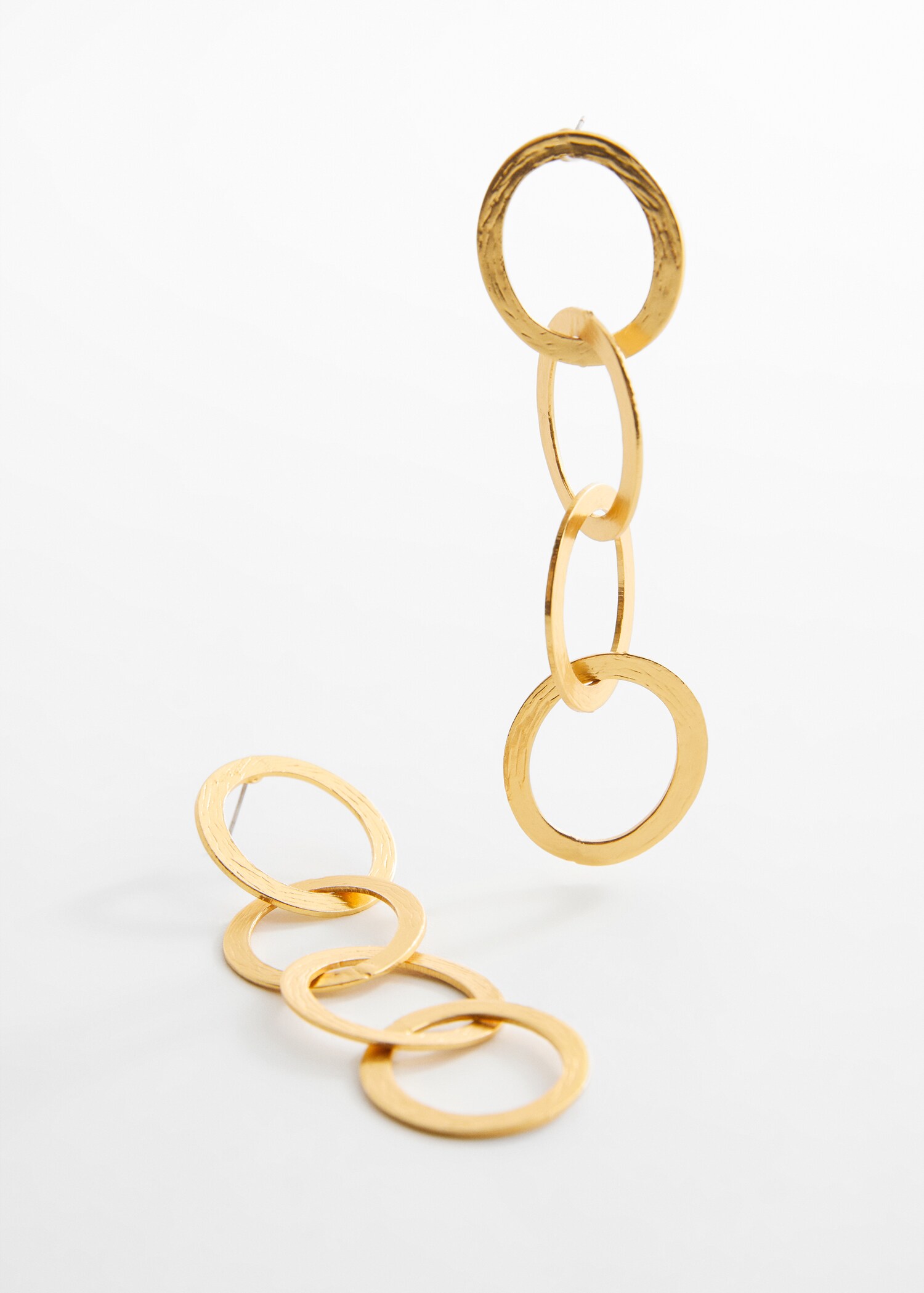 Long earrings with intertwined hoops - Medium plane