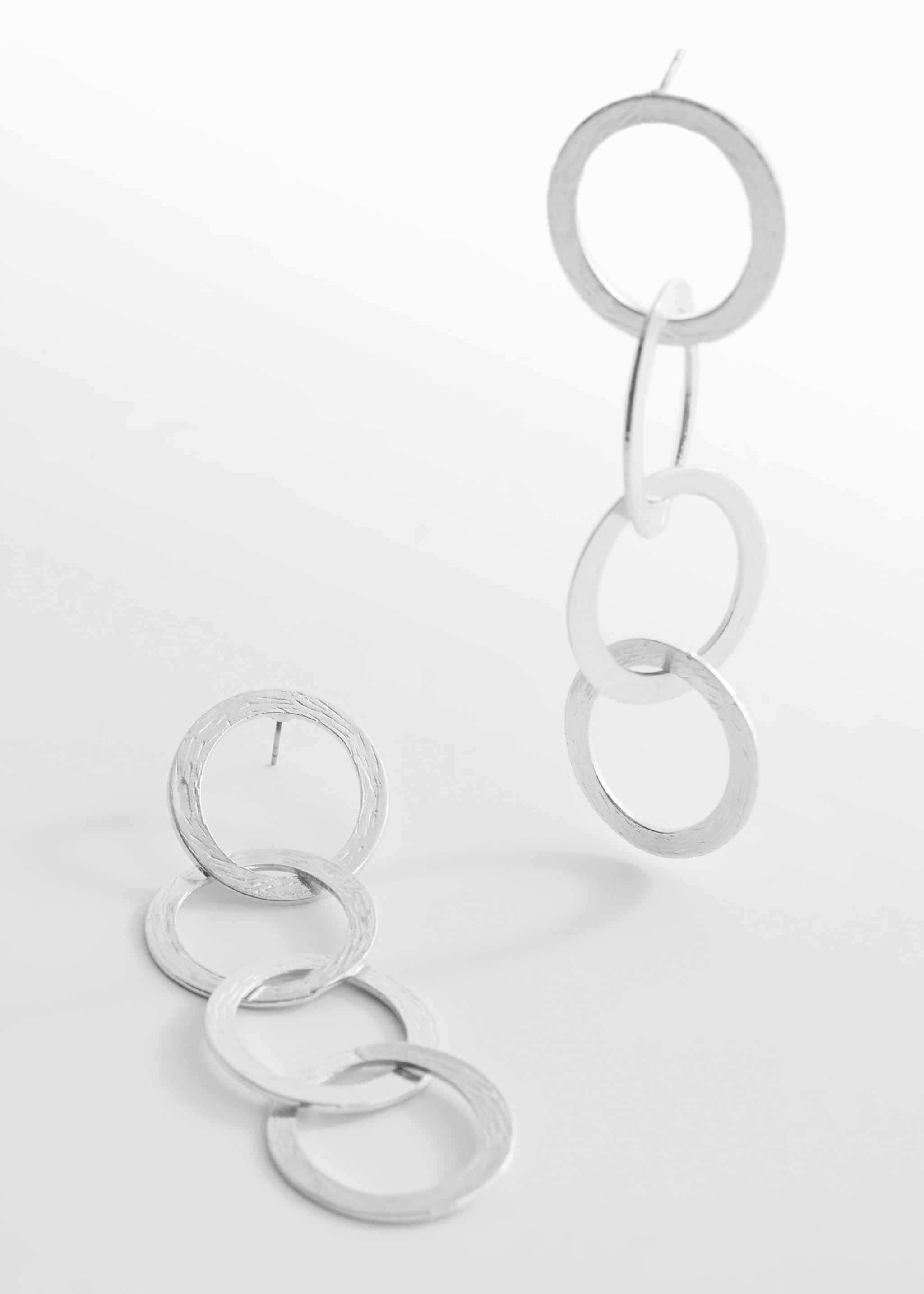Long earrings with intertwined hoops - Medium plane