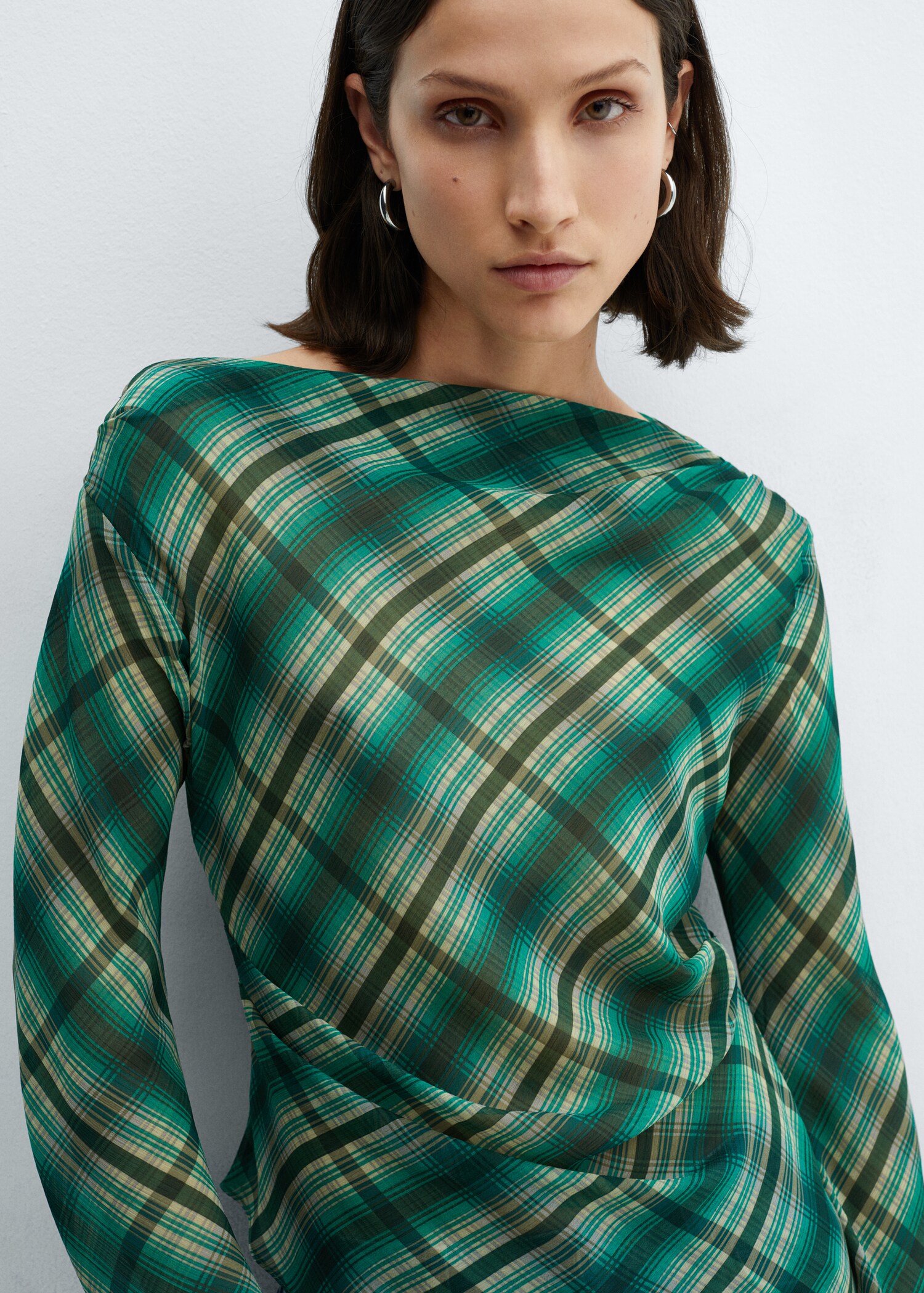 Blusa cuadros asimétrica - Detalle del artículo 1